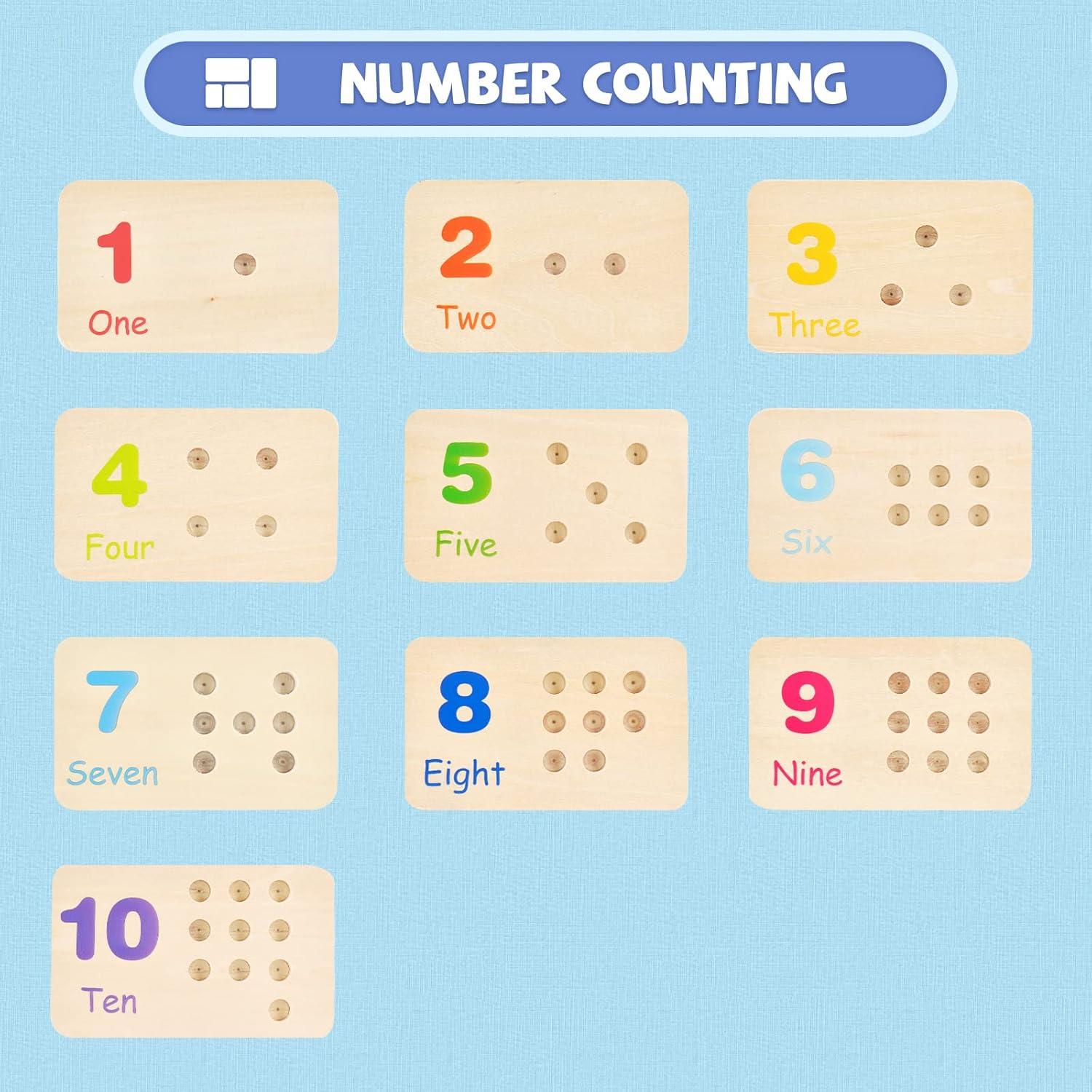 Bloques de Números de Madera Montessori xiaoxiaomei 1-6 años