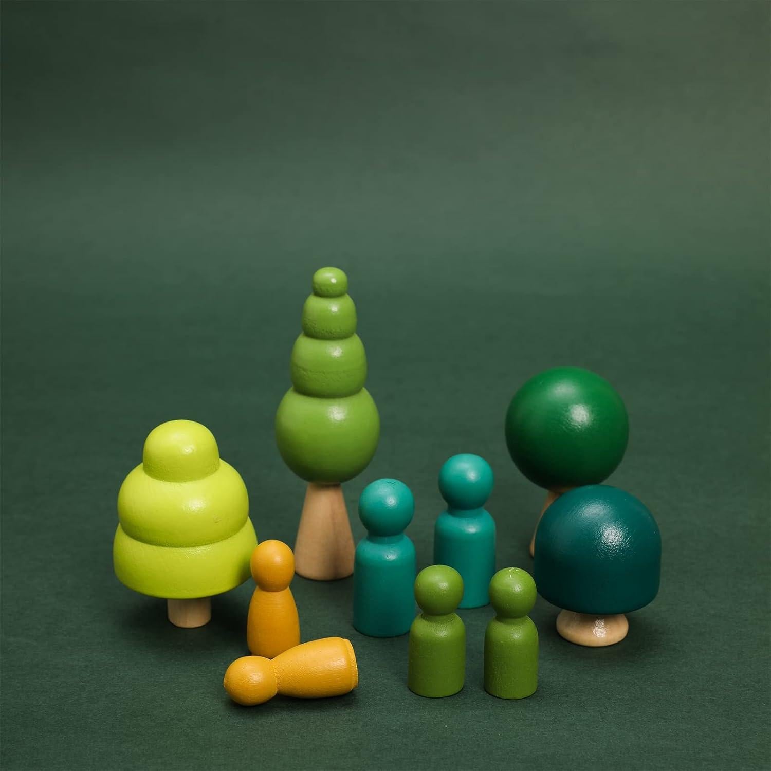 Juguete de Equilibrio de Madera Promise Babe - 6 Muñecos y 4 Árboles