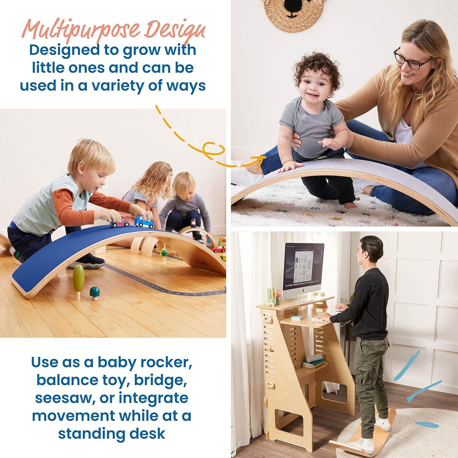 Tabla de Equilibrio ECR4Kids con Base de Fieltro Azul