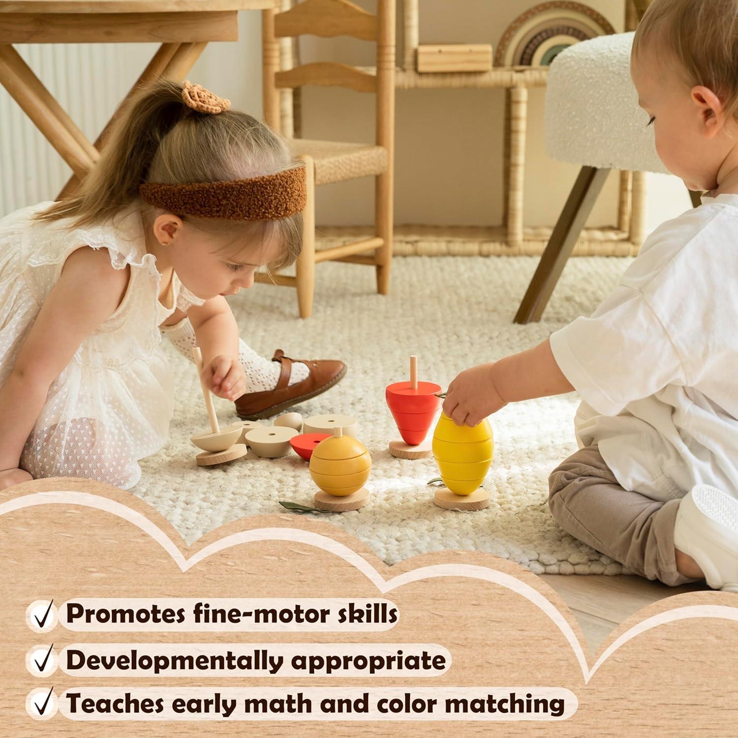 Juguete Educativo de Apilamiento de Frutas de Madera - Montessori - 0.64 kg