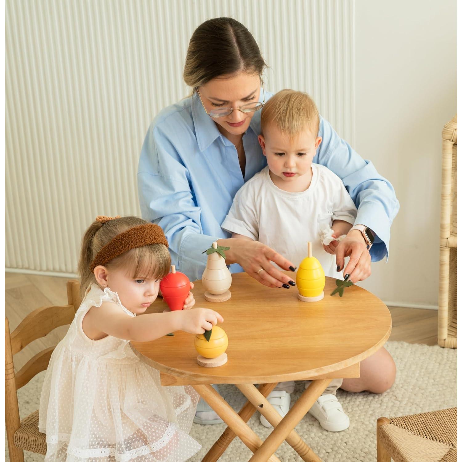 Juguete Educativo de Apilamiento de Frutas de Madera - Montessori - 0.64 kg