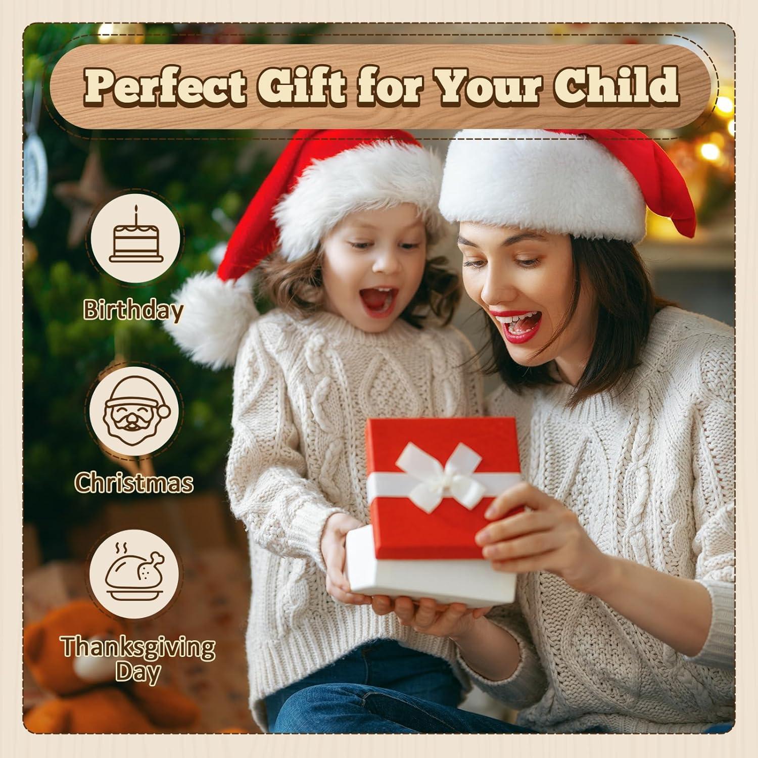 Anillo Montessori Adena Juguete Apilamiento Madera Cuadrado