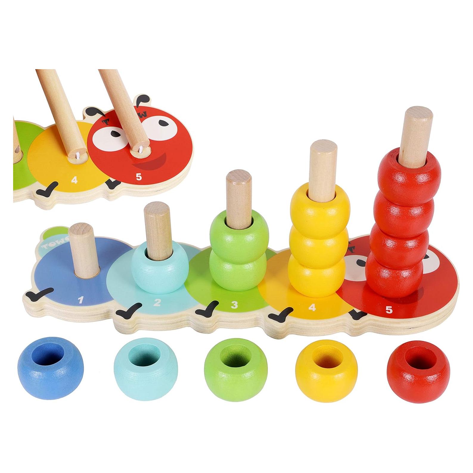 Anillos Apilables de Madera TOWO - Juguete Educativo 15 Piezas
