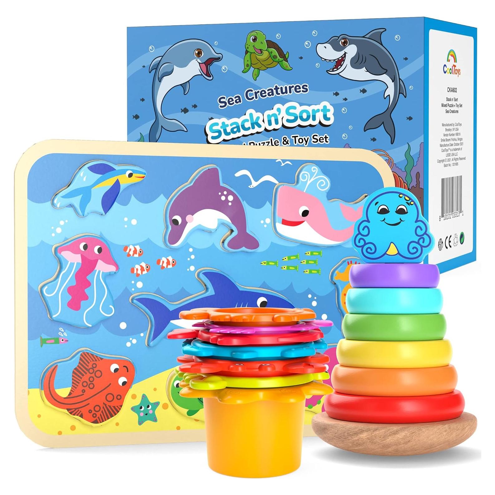 CoolToys Juguetes de Aprendizaje Oceánico - Apila y Clasifica