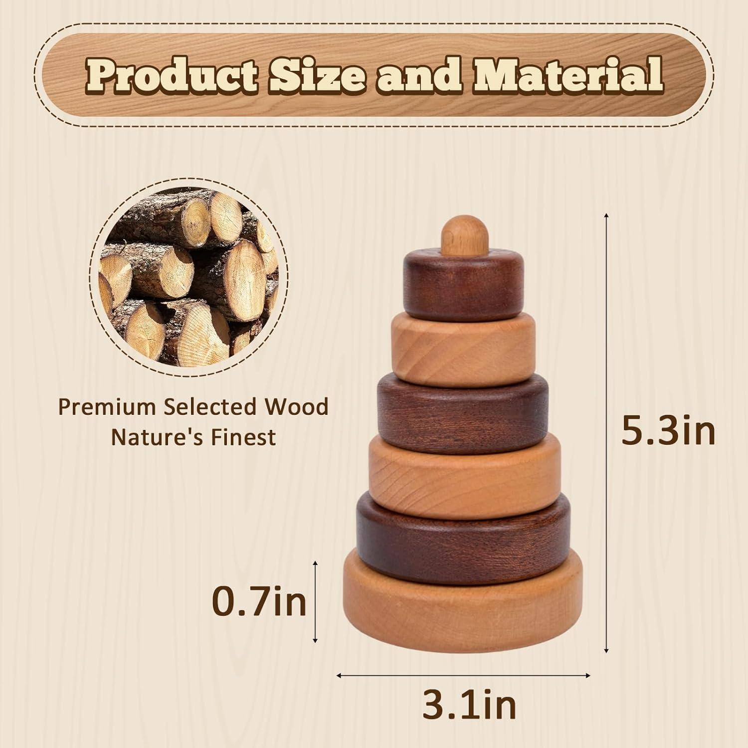 Anillo Montessori Adena Juguete Apilamiento Madera 12+ Meses