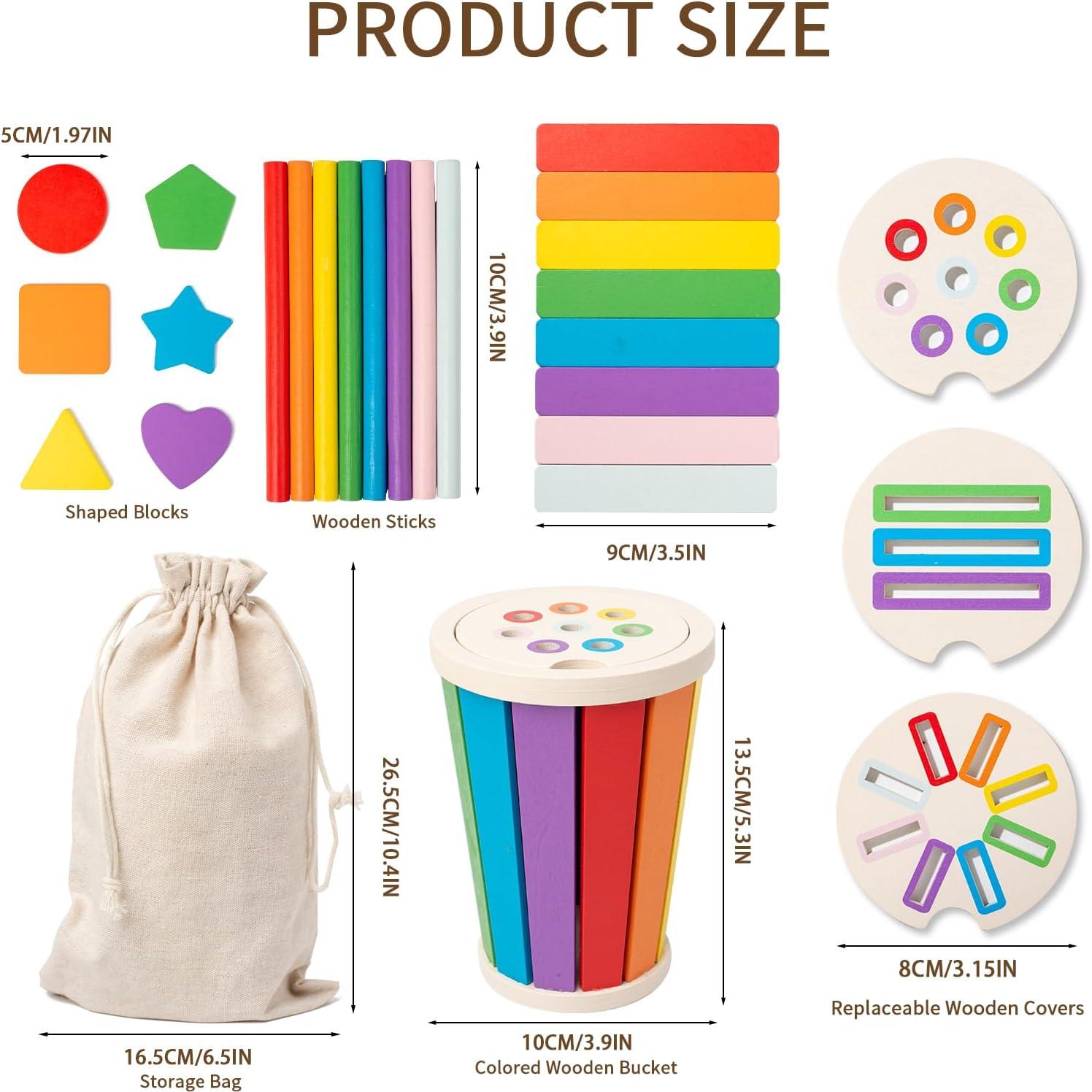 Juguetes Montessori de Madera para Niños 1-3 Años - Aprendizaje