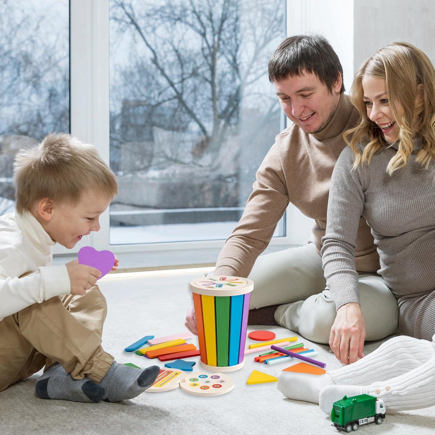 Juguetes Montessori de Madera para Niños 1-3 Años - Aprendizaje
