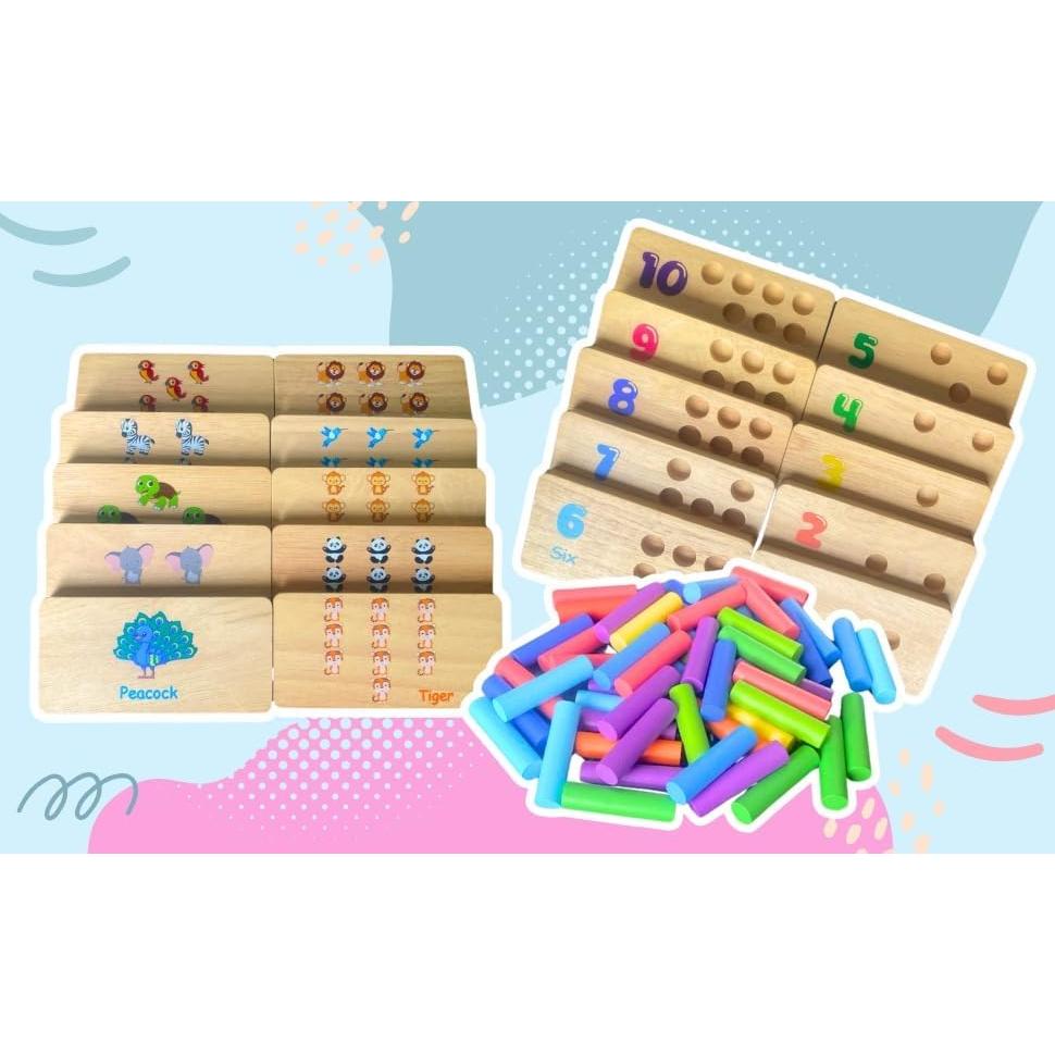 Tablero de Contar Montessori Castillo | Juguete Educativo 0-8 años