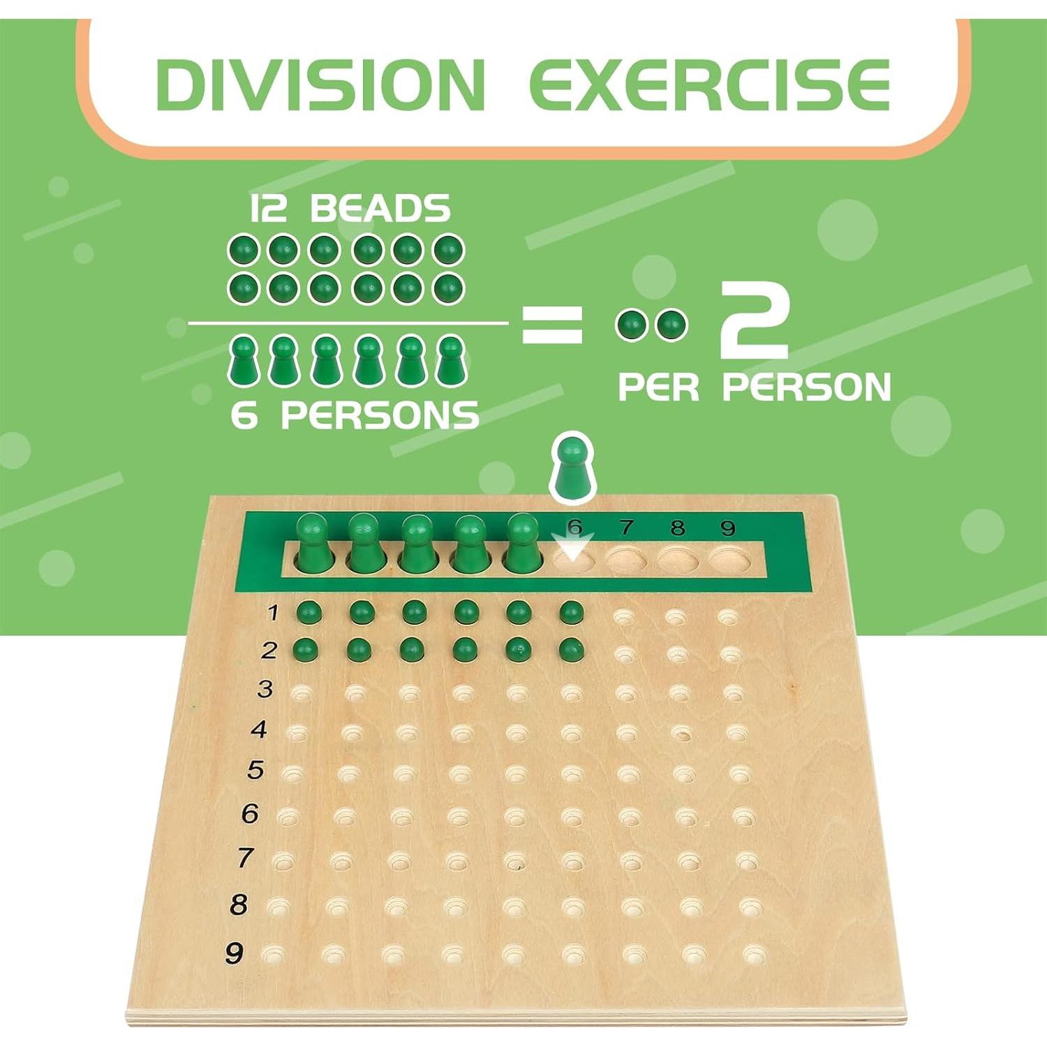 Juego de Matemáticas Montessori New Sky - Tablero Multiplicación y División