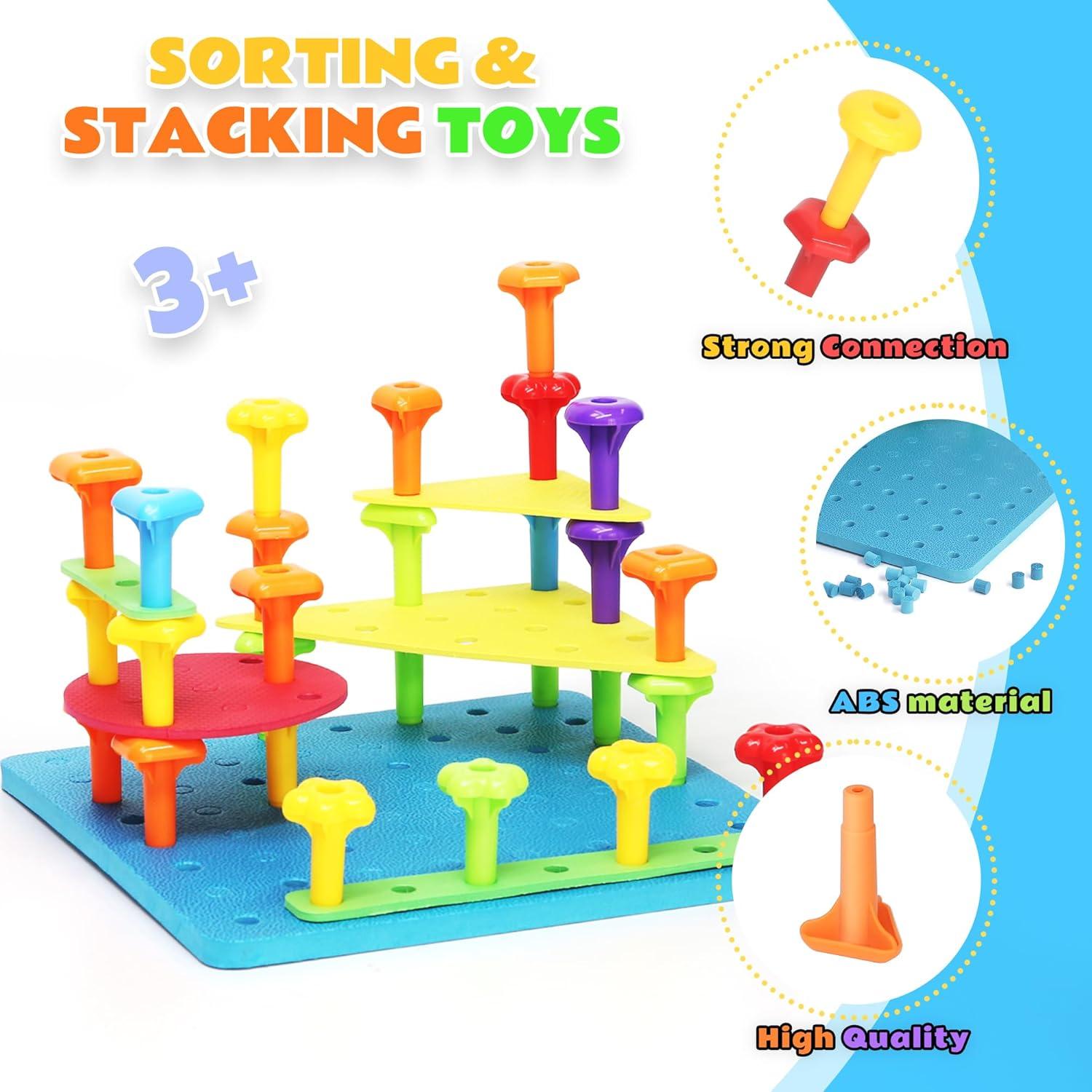 Set de Tablero de Clavos Ggiibro para Niños 3-6 Años