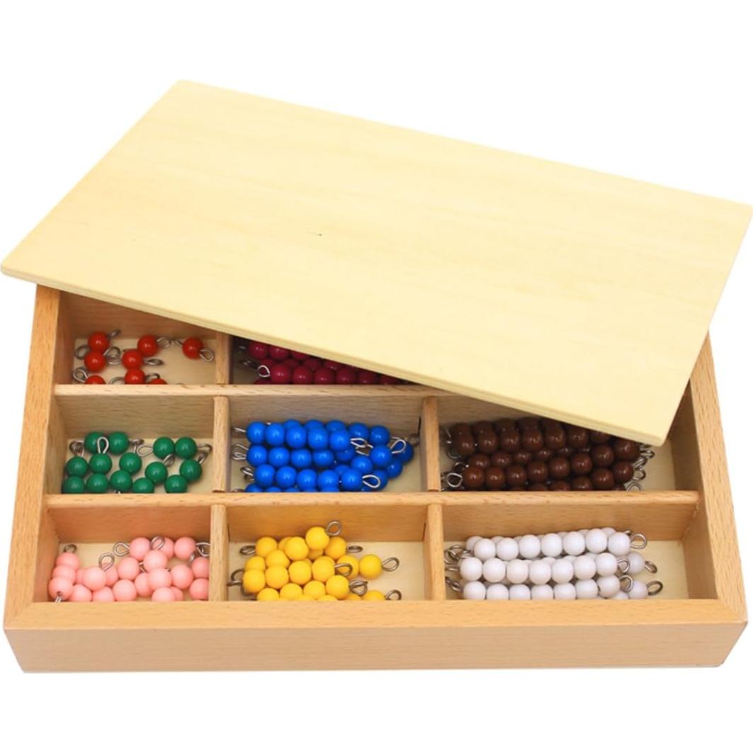 Material Montessori de Matemáticas con Perlas de Madera 430g