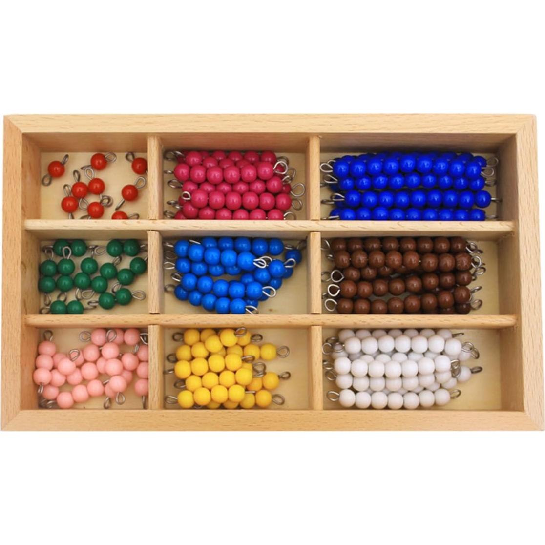 Material Montessori de Matemáticas con Perlas de Madera 430g
