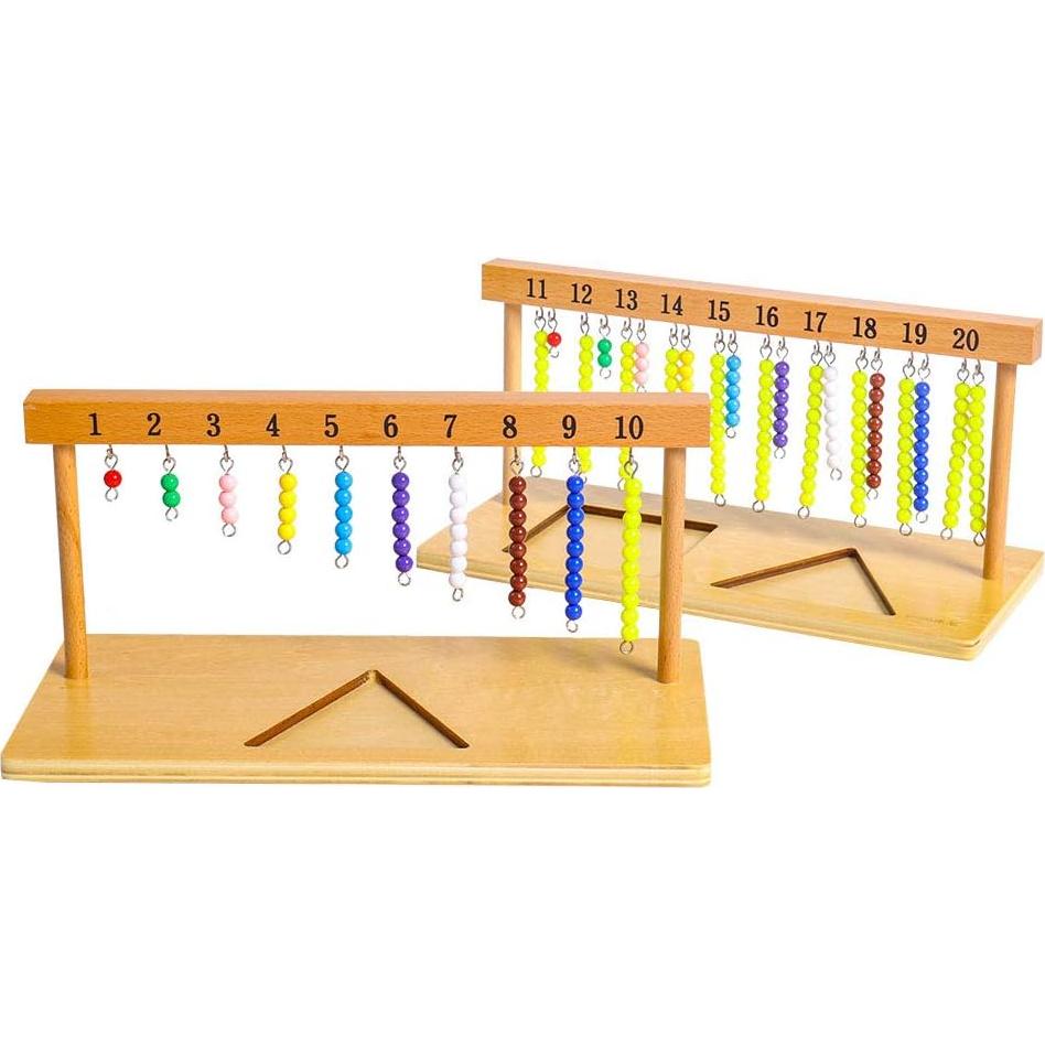 Materiales Montessori Kghios para Matemáticas - Escaleras de Cuentas de Colores