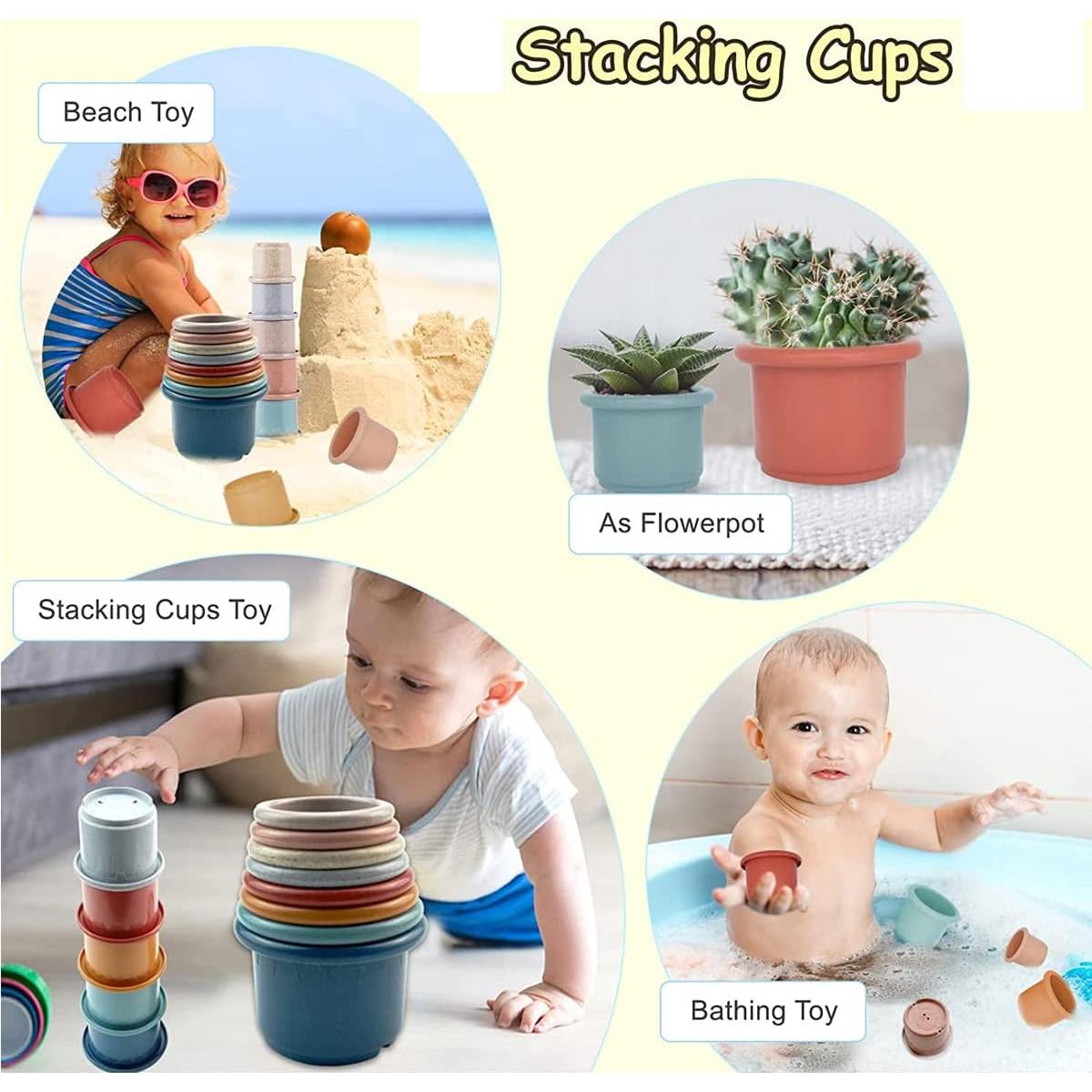 Juguete de Tazas Apilables Cosaway para Bebés 6-18 Meses