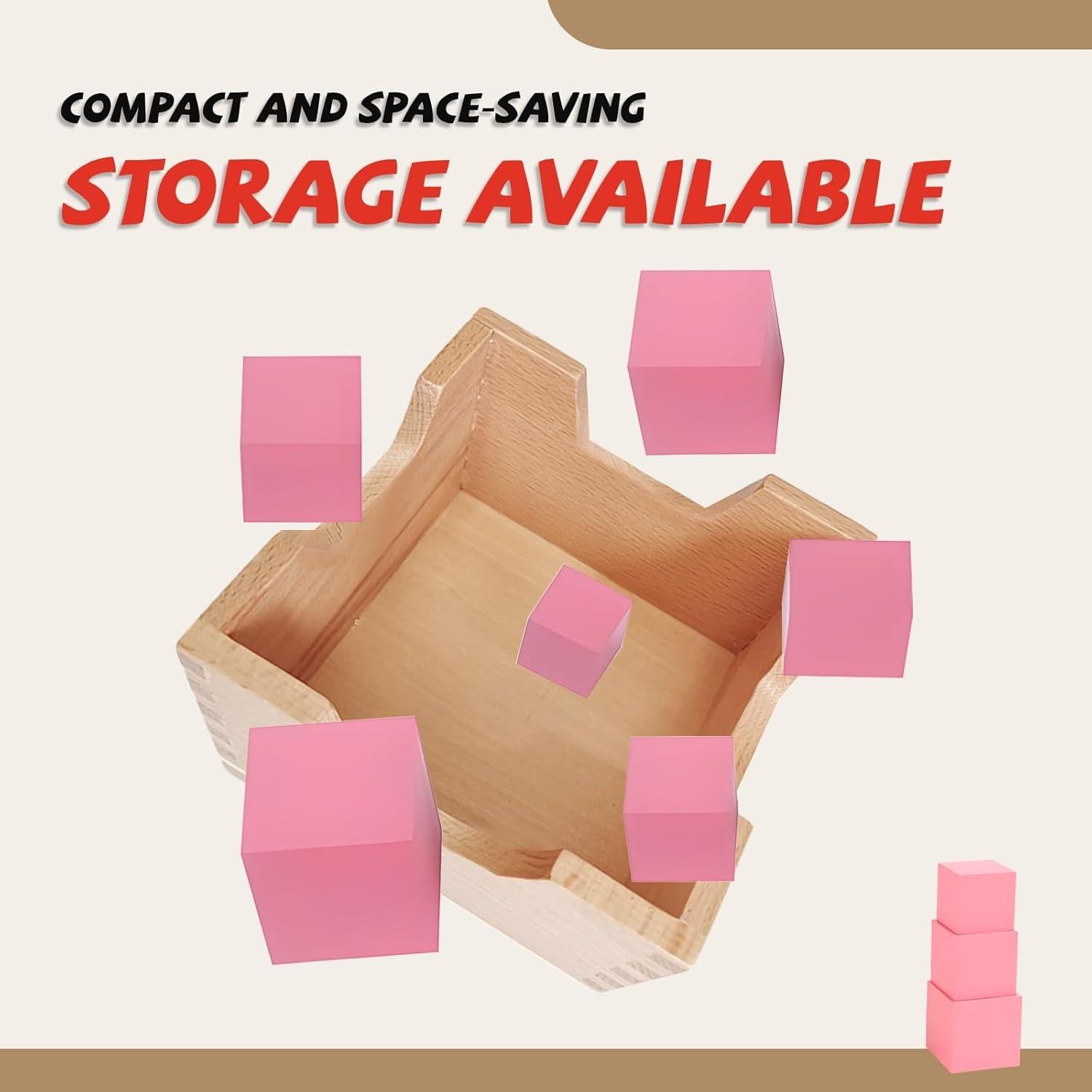 Soporte de Torre Rosa Montessori Adena - Juguete Educativo