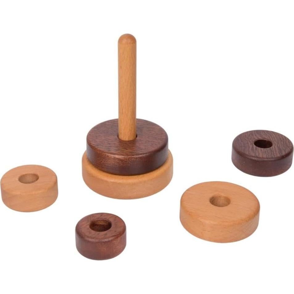 Anillos Apilables de Madera Montessori 6-36 Meses
