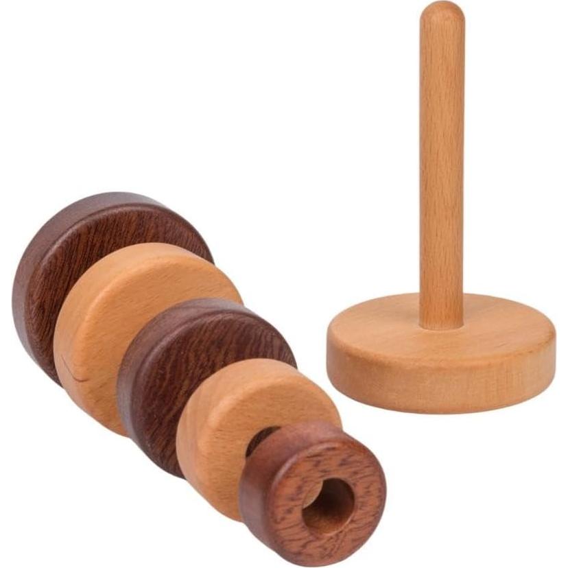 Anillos Apilables de Madera Montessori 6-36 Meses