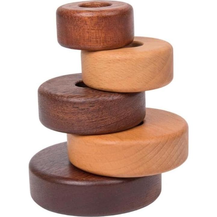 Anillos Apilables de Madera Montessori 6-36 Meses