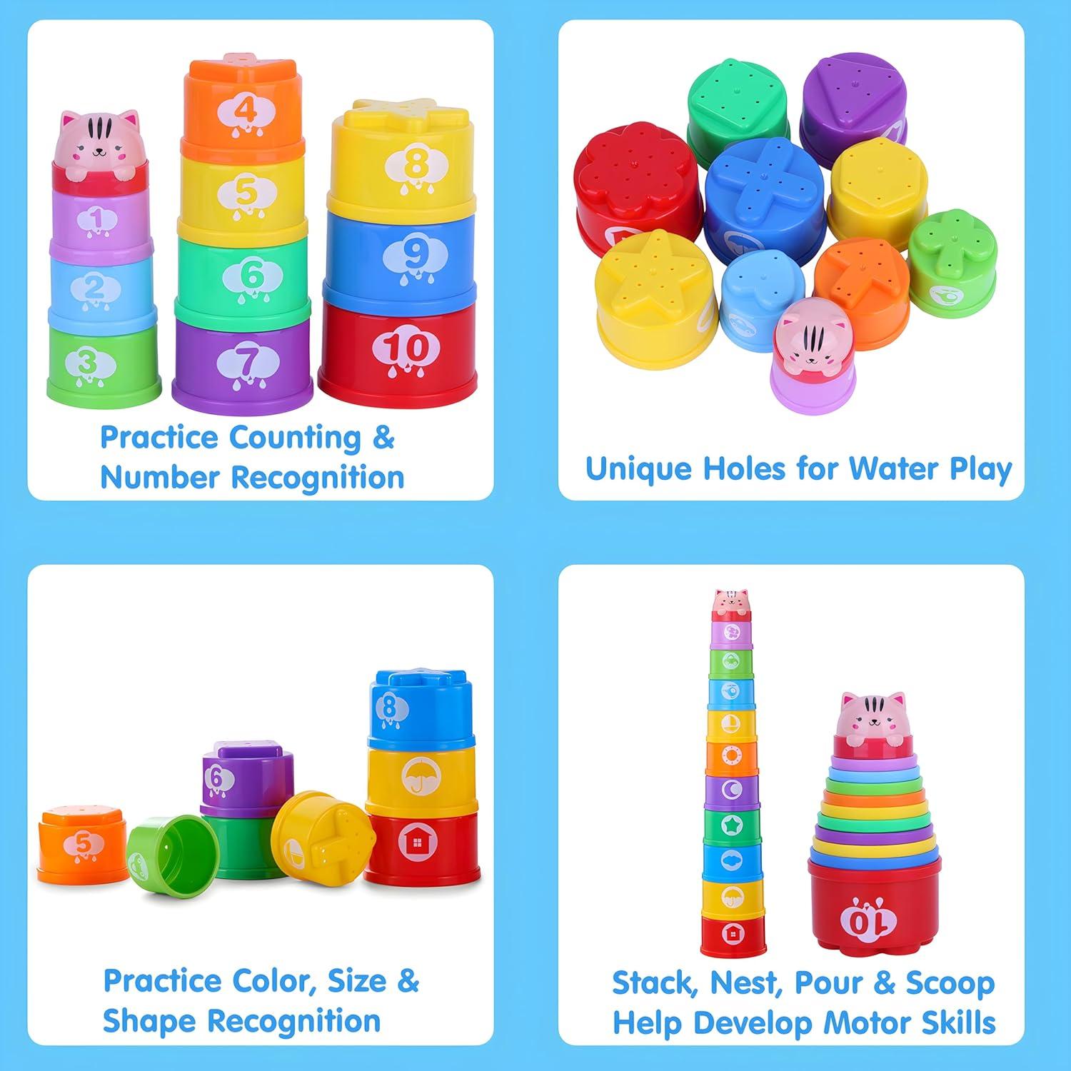 Juego de Tazas Apilables Wanonoo para Bebés 11 Piezas