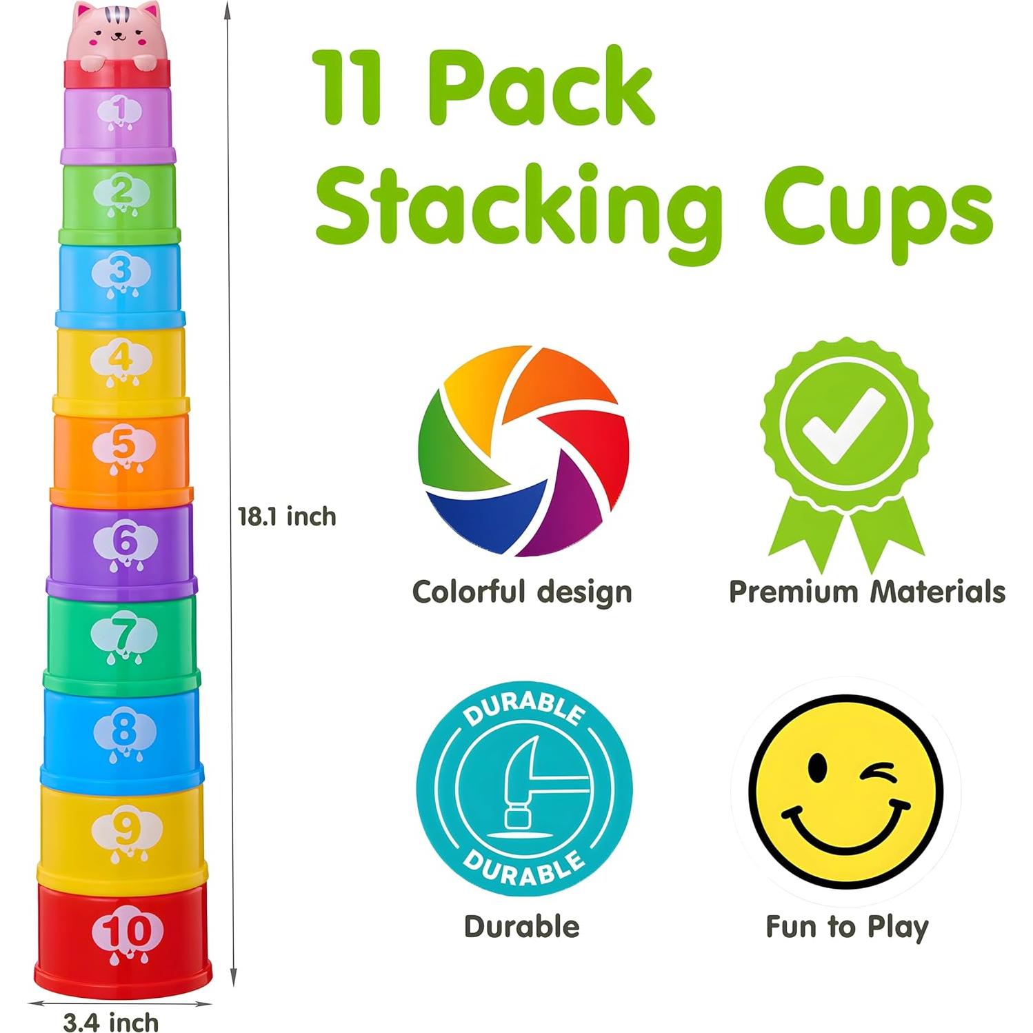 Juego de Tazas Apilables Wanonoo para Bebés 11 Piezas