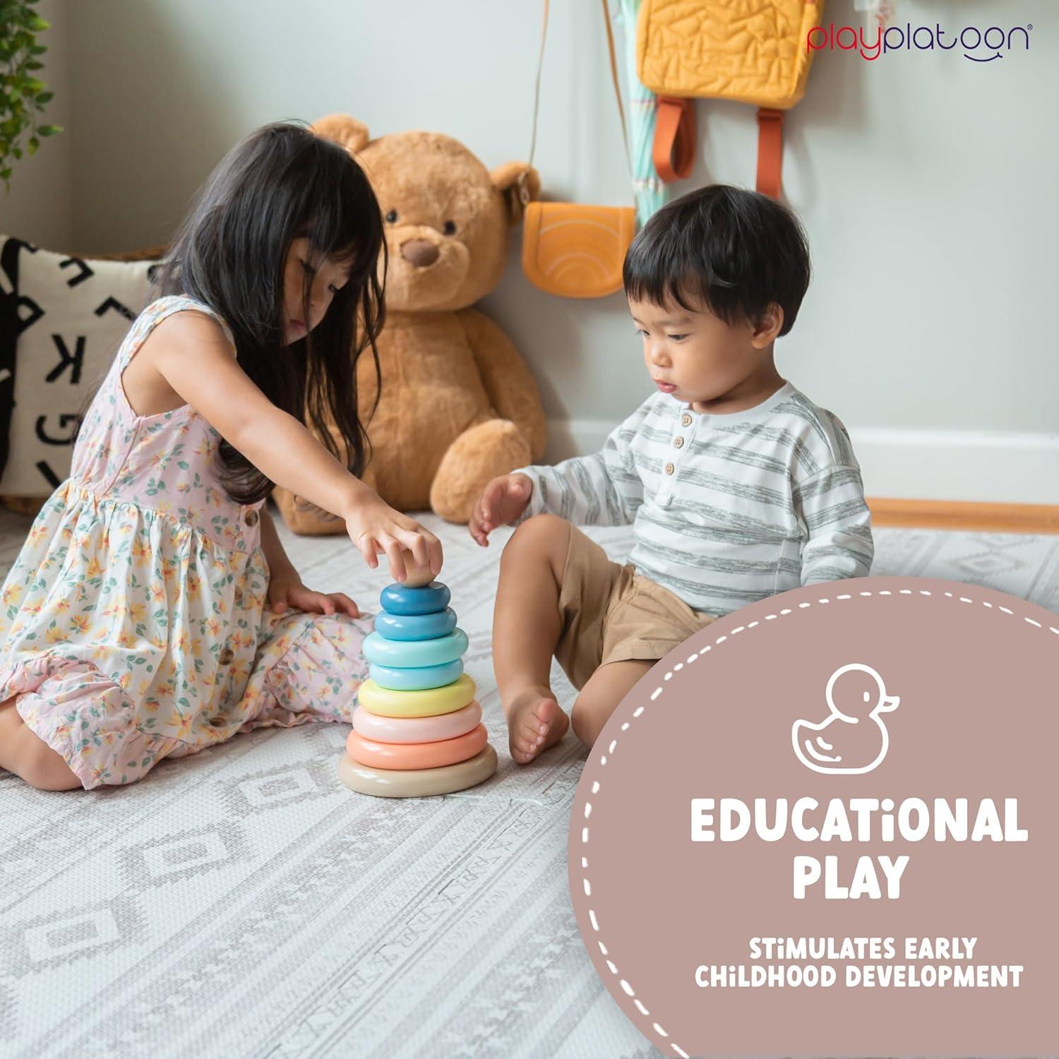 Juguete de Apilamiento de Anillos de Madera Play Platoon - Educativo