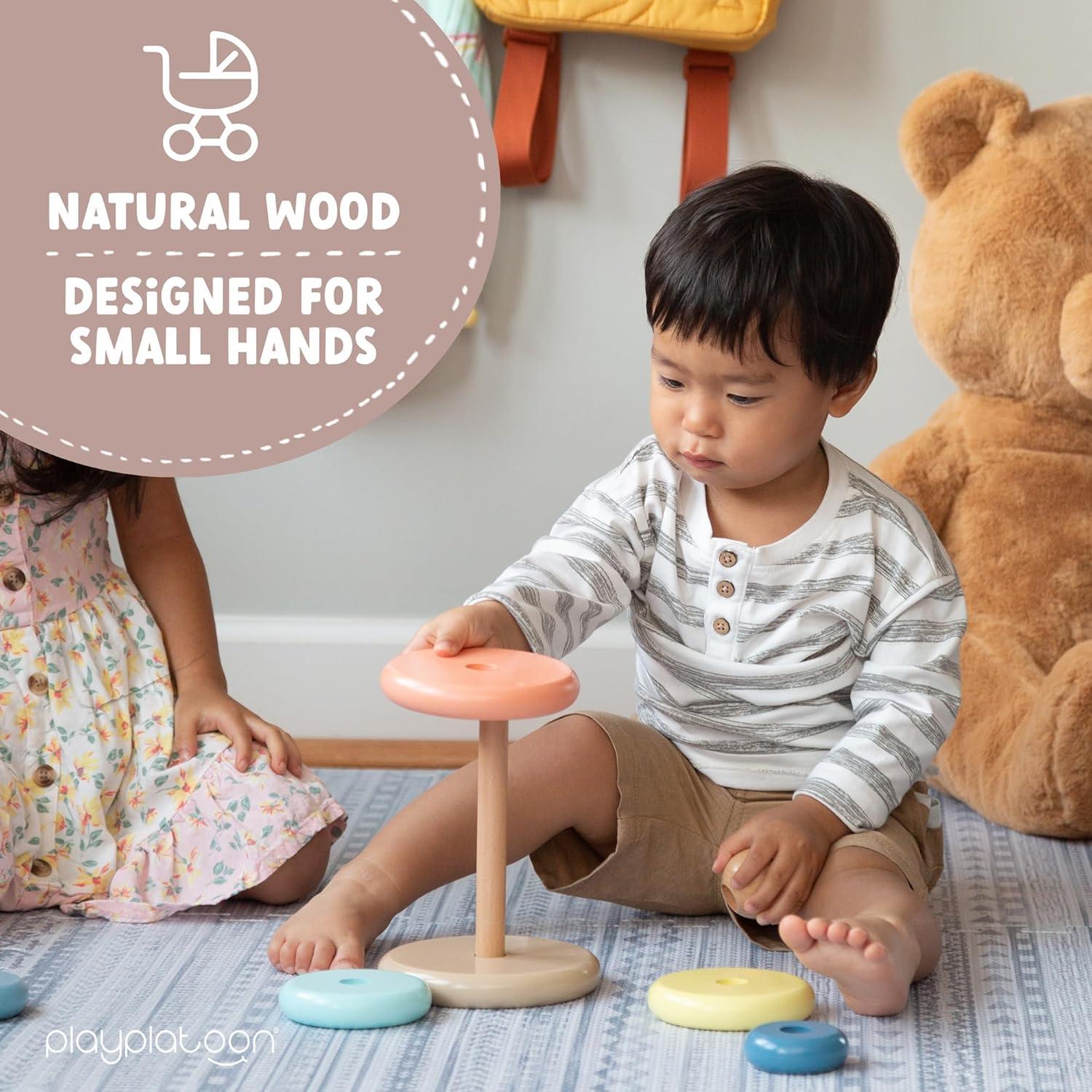 Juguete de Apilamiento de Anillos de Madera Play Platoon - Educativo