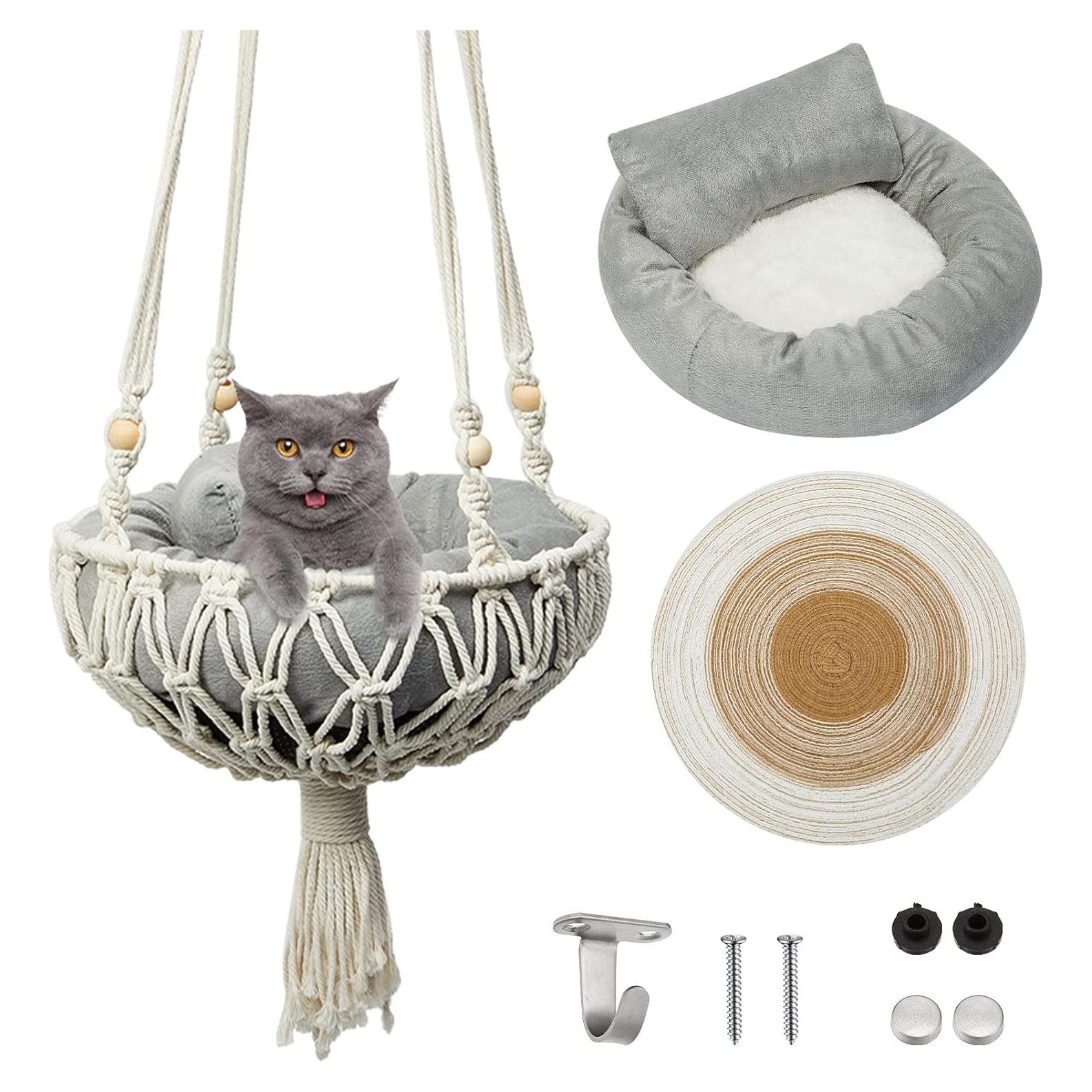 Hamaca de Macramé para Gato Juexica 101,6 x 30,5 cm