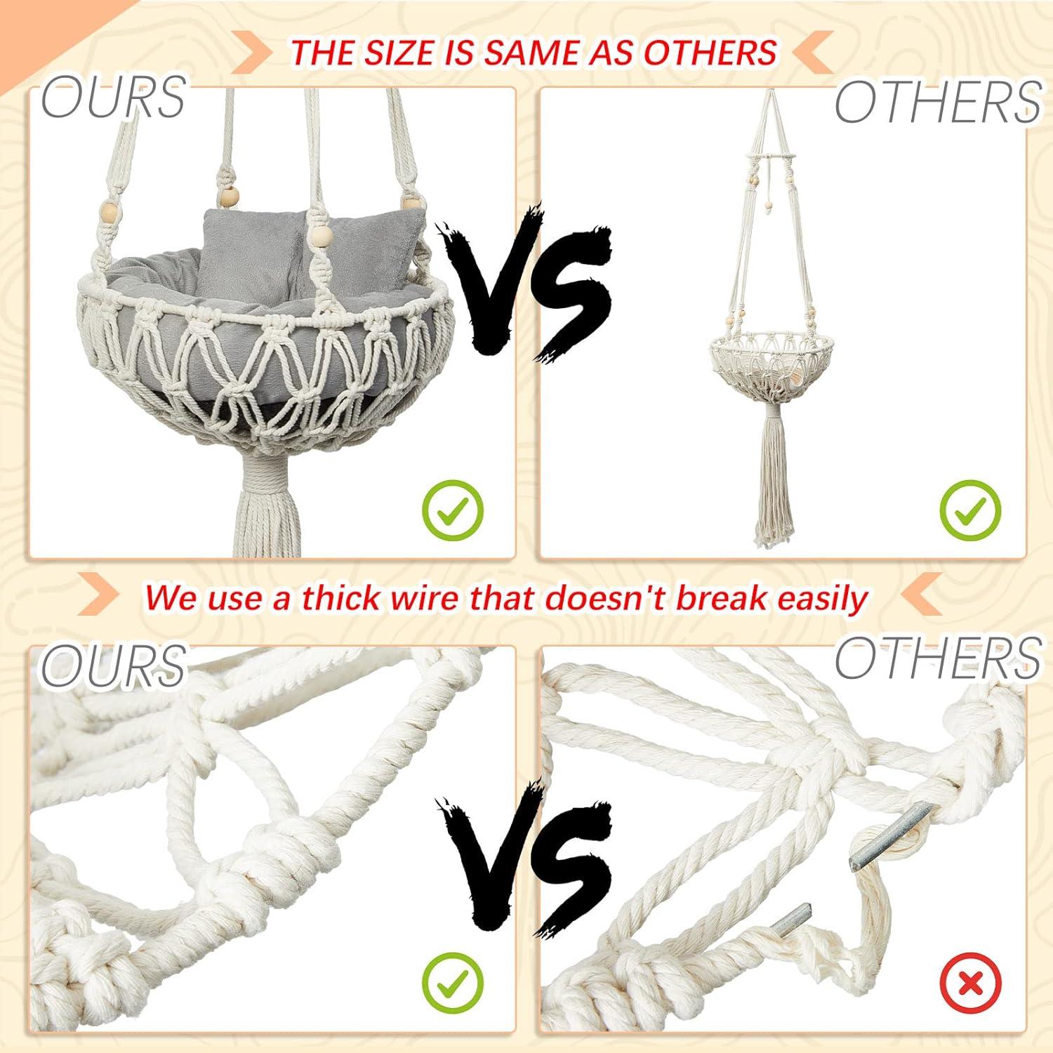 Hamaca de Macramé para Gato Juexica 101,6 x 30,5 cm