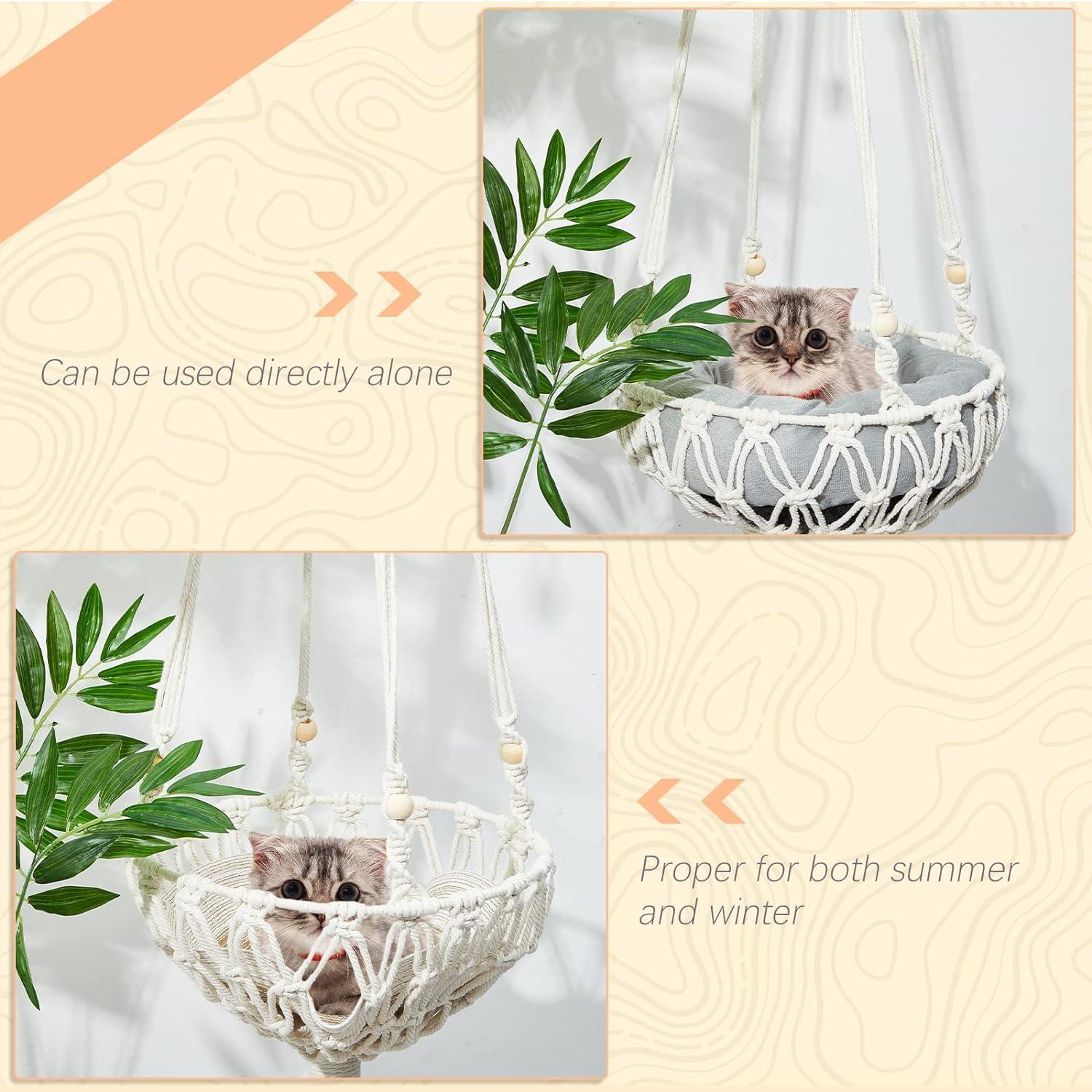 Hamaca de Macramé para Gato Juexica 101,6 x 30,5 cm