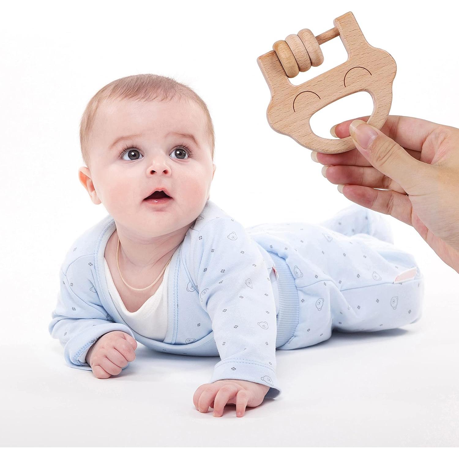 Sonajeros de Madera TOWO 5 Unidades Ecológicos para Bebés