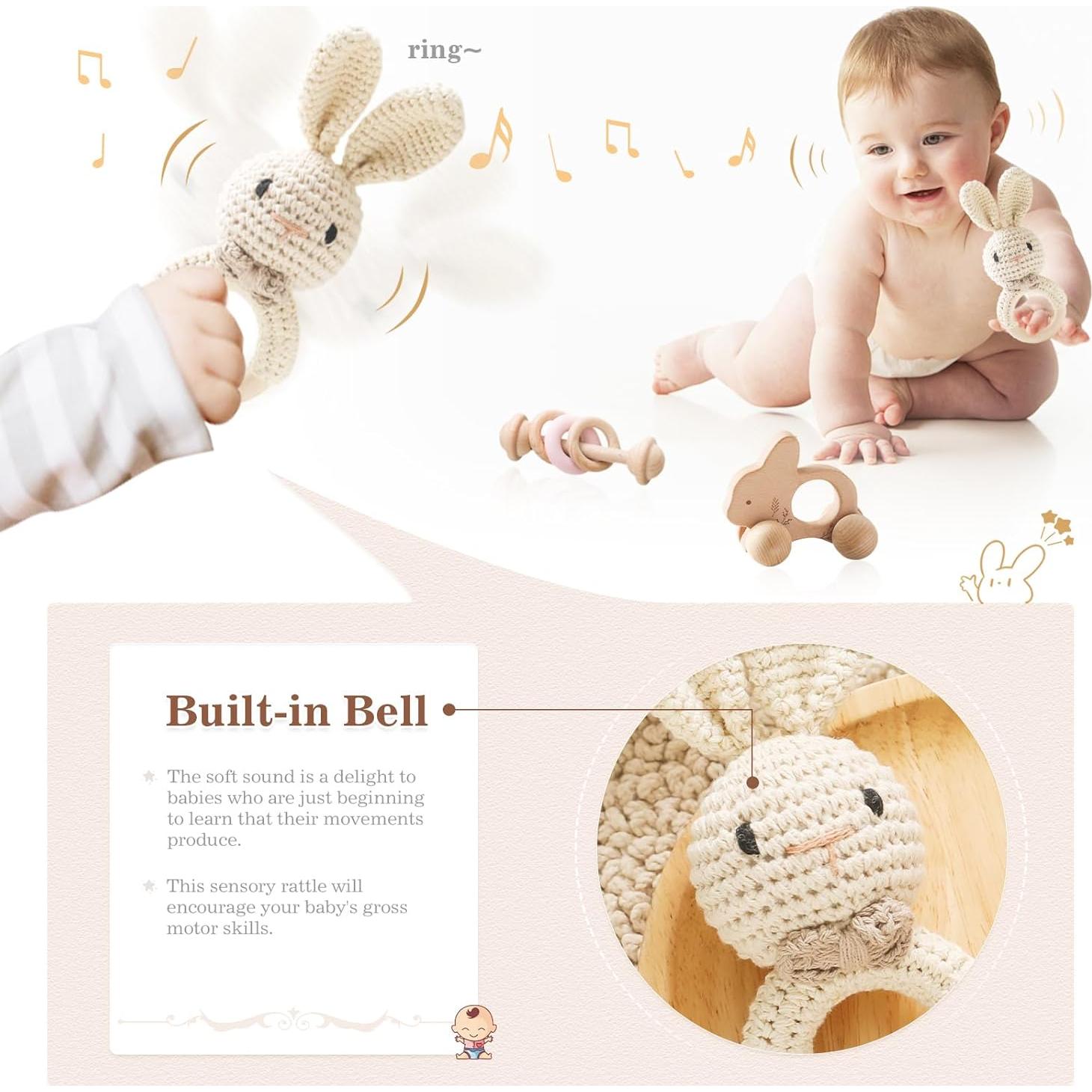 Juego de Sonajeros de Madera Orgánica 3 PCS - Let's Make