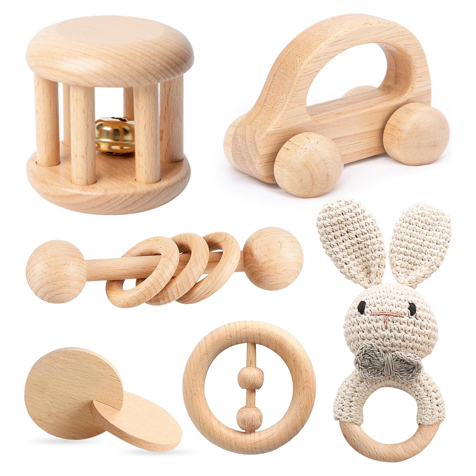 Set de Juguetes de Madera Montessori TUOWITA 6 Piezas Bebés