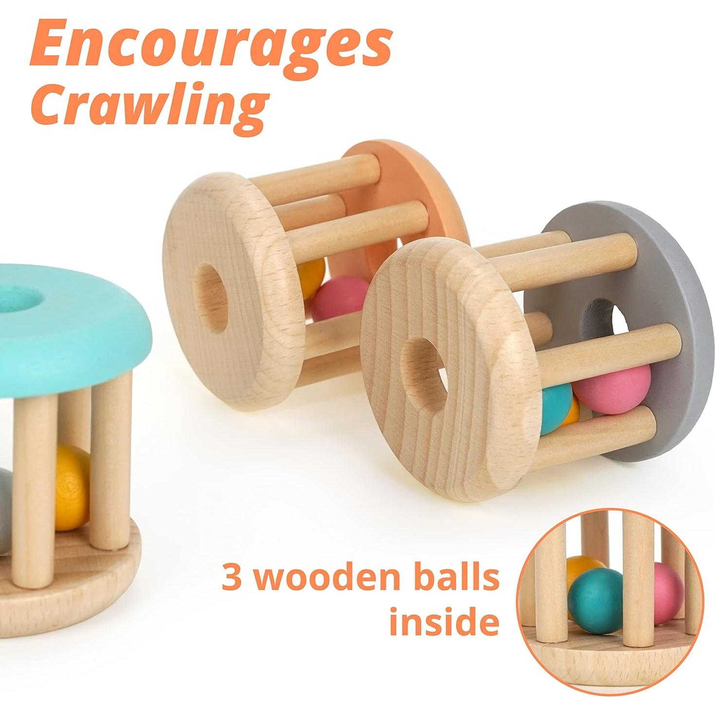 Juguetes Montessori DUCKBOXX XX Sonajeros de Madera 3 Piezas