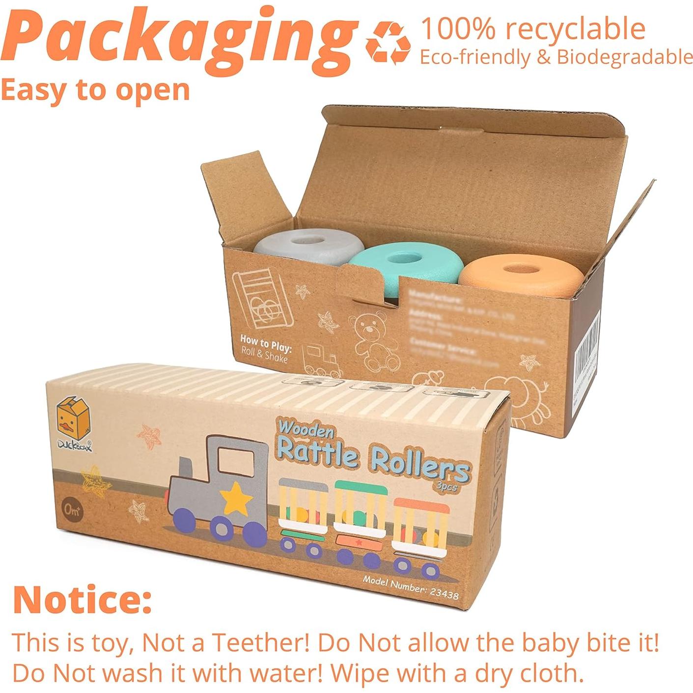 Juguetes Montessori DUCKBOXX XX Sonajeros de Madera 3 Piezas