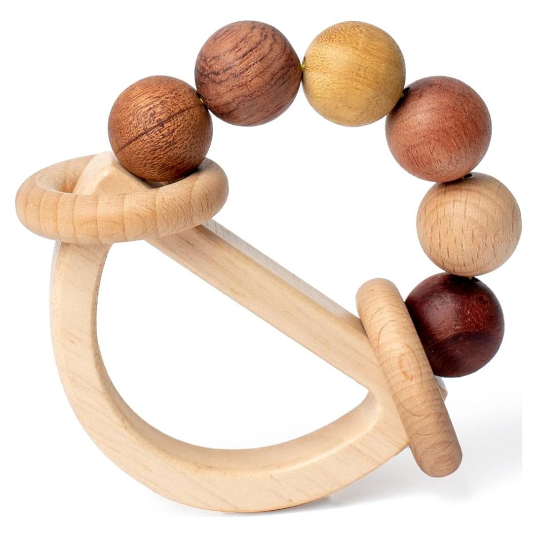 Sonajero de Madera Natural para Bebés 0-6 Meses - Yourun