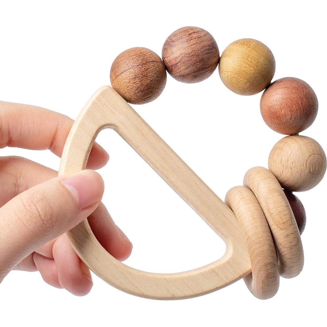 Sonajero de Madera Natural para Bebés 0-6 Meses - Yourun