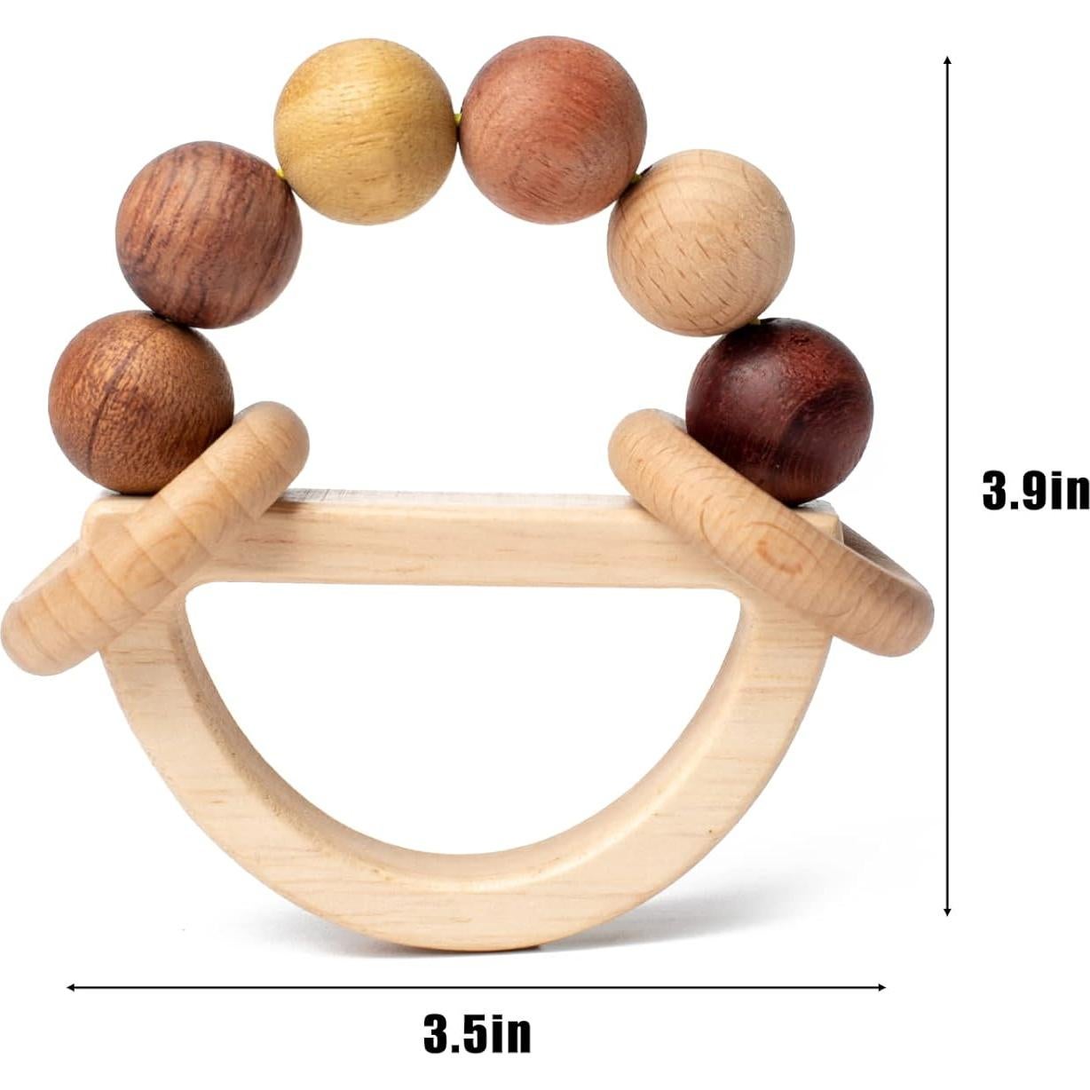 Sonajero de Madera Natural para Bebés 0-6 Meses - Yourun