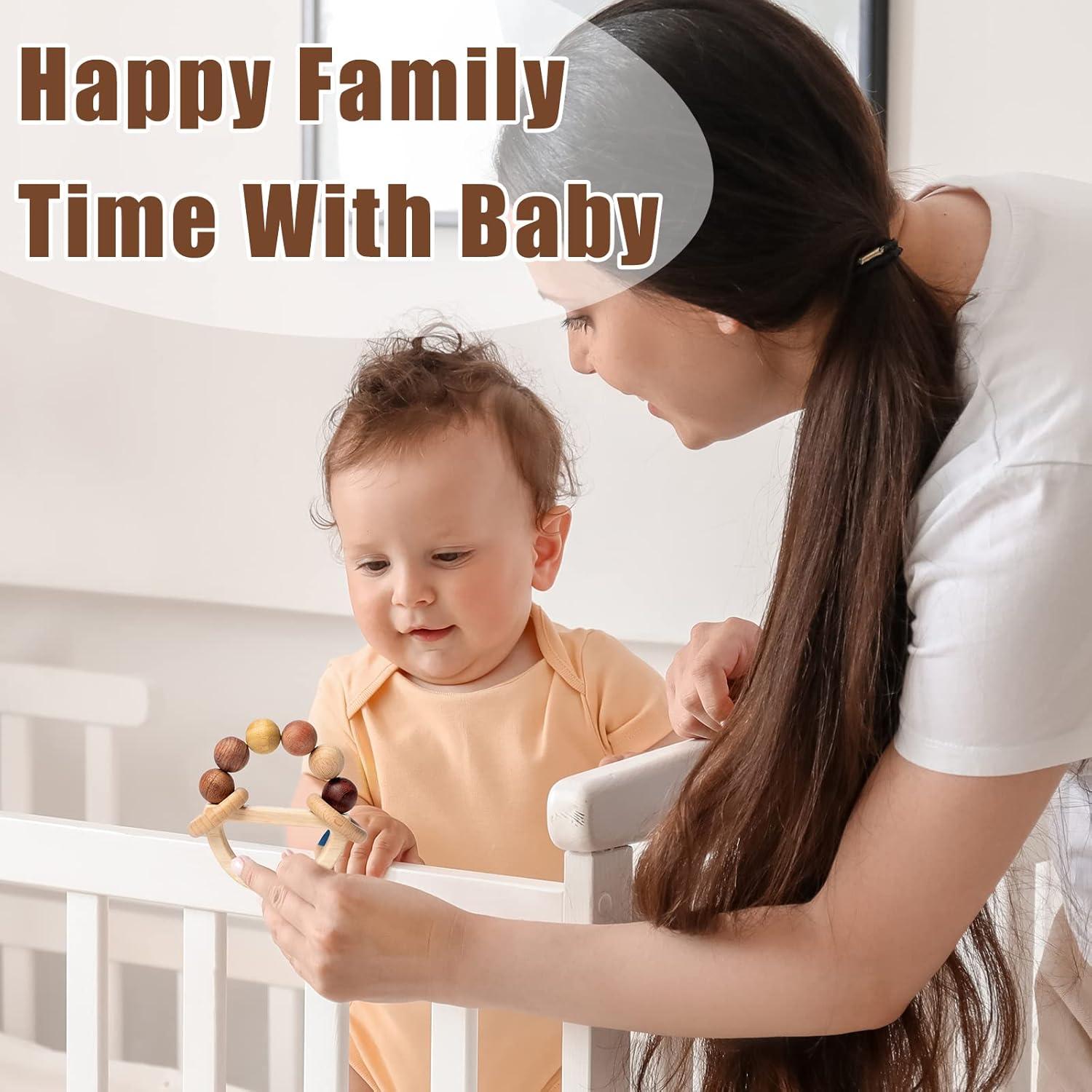 Sonajero de Madera Natural para Bebés 0-6 Meses - Yourun