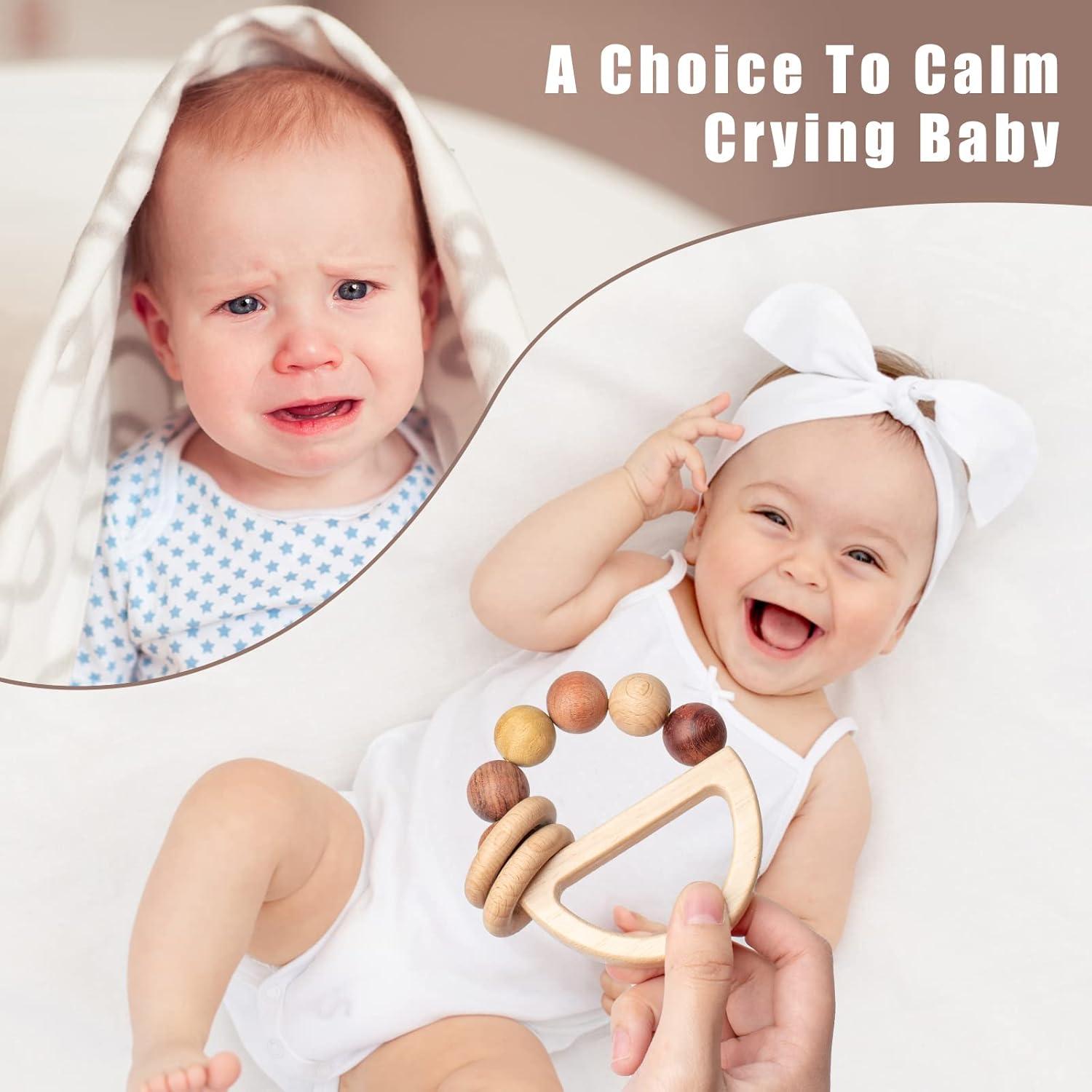 Sonajero de Madera Natural para Bebés 0-6 Meses - Yourun