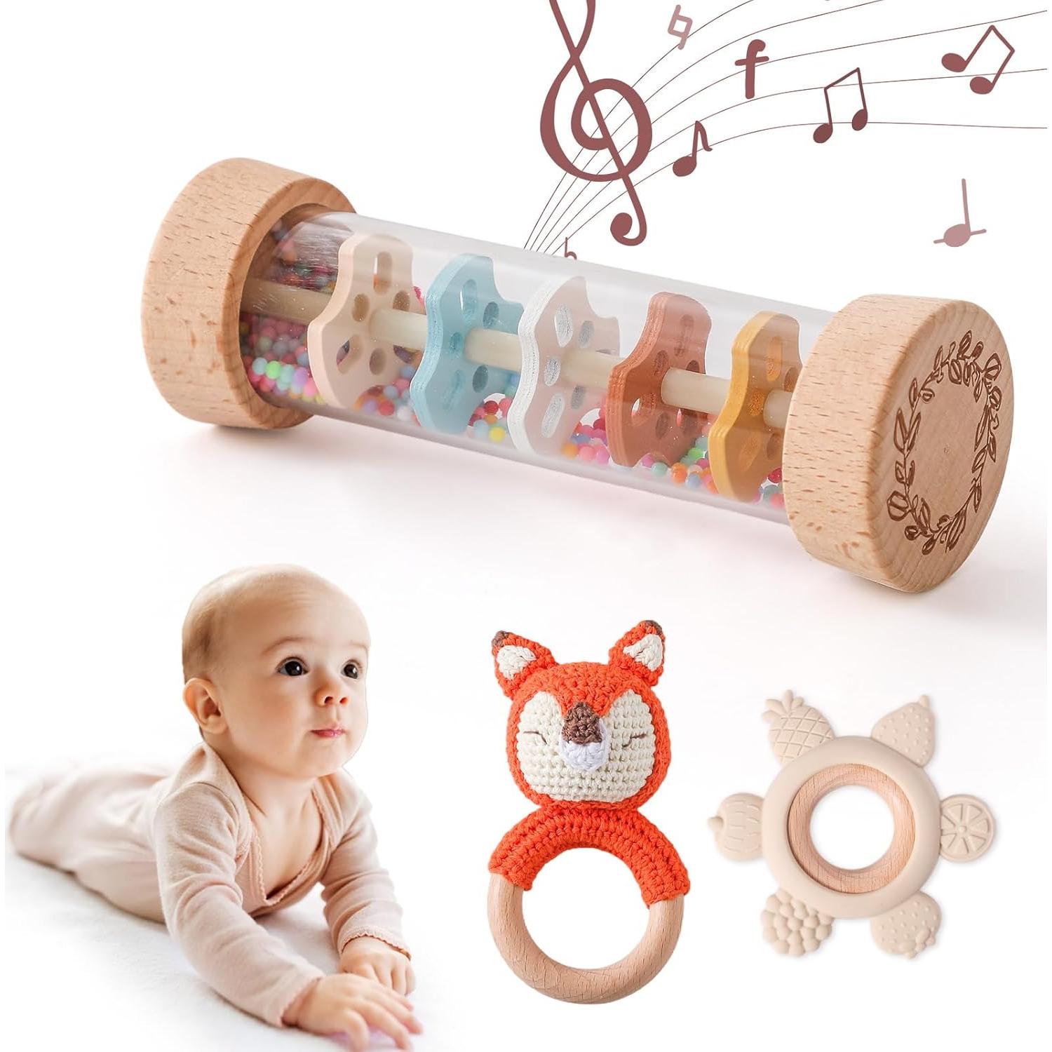 Juego de Sonajeros de Madera Youuys - 3 Piezas para Bebés