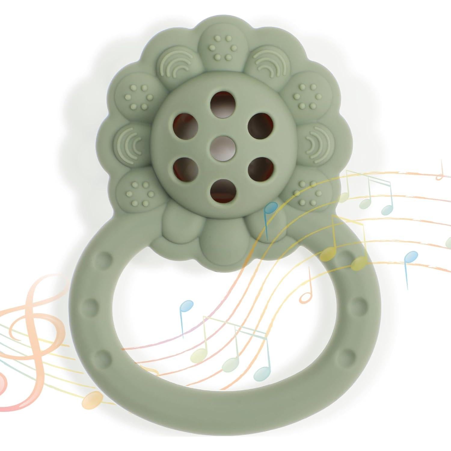 Sonajero Mordedor León Dirbabi Silicona Grado Alimenticio 10.9x7.9cm