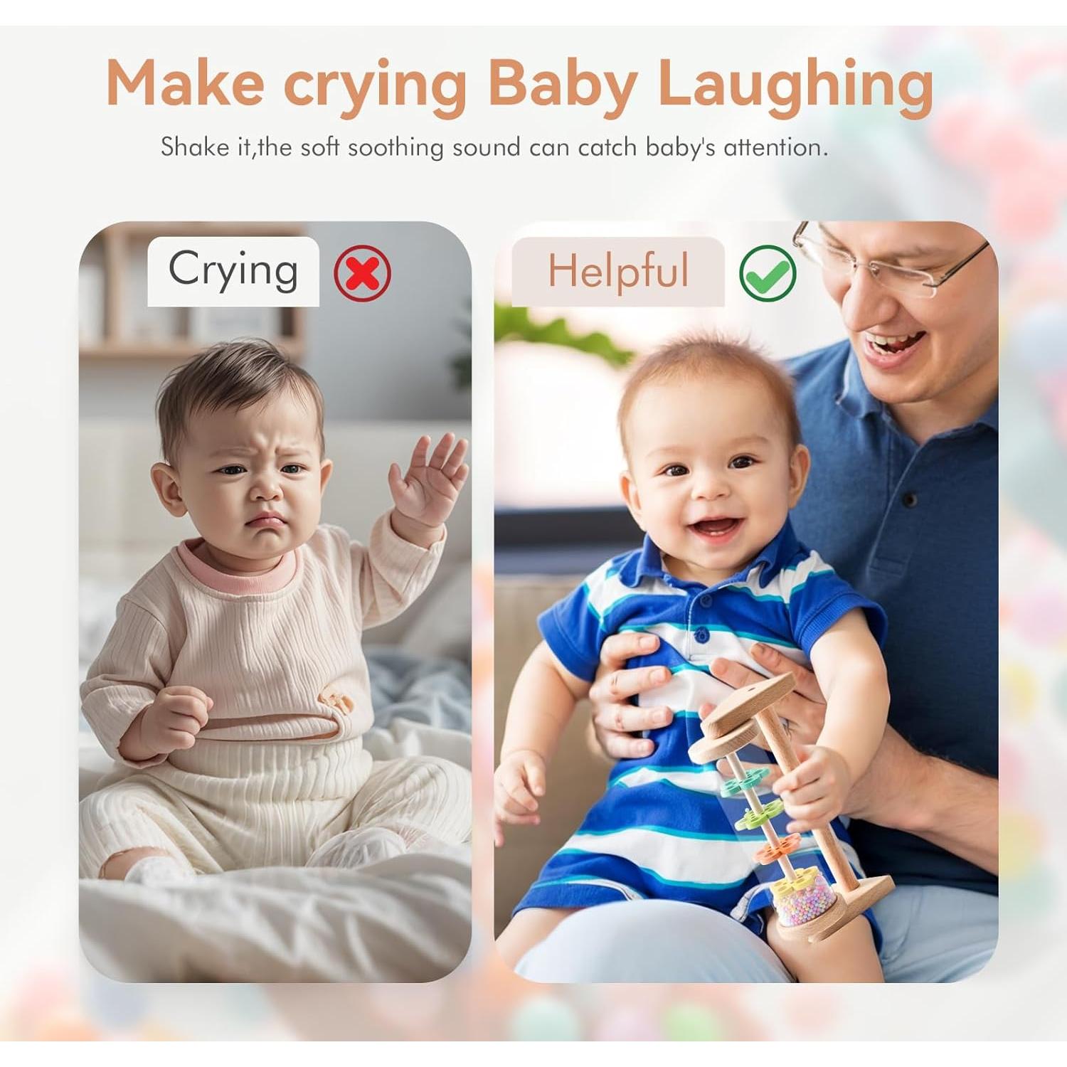 Palo de Lluvia Calmante de Madera MORDEDOR DE MADERA 15 cm