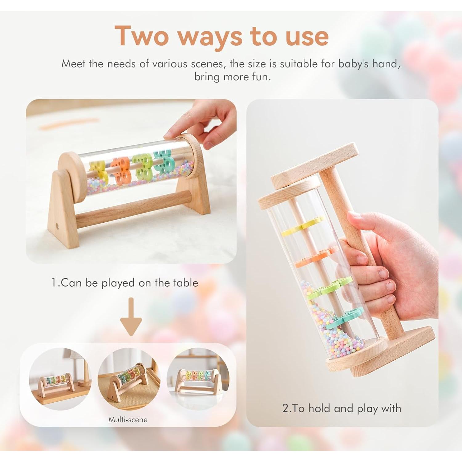 Palo de Lluvia Calmante de Madera MORDEDOR DE MADERA 15 cm