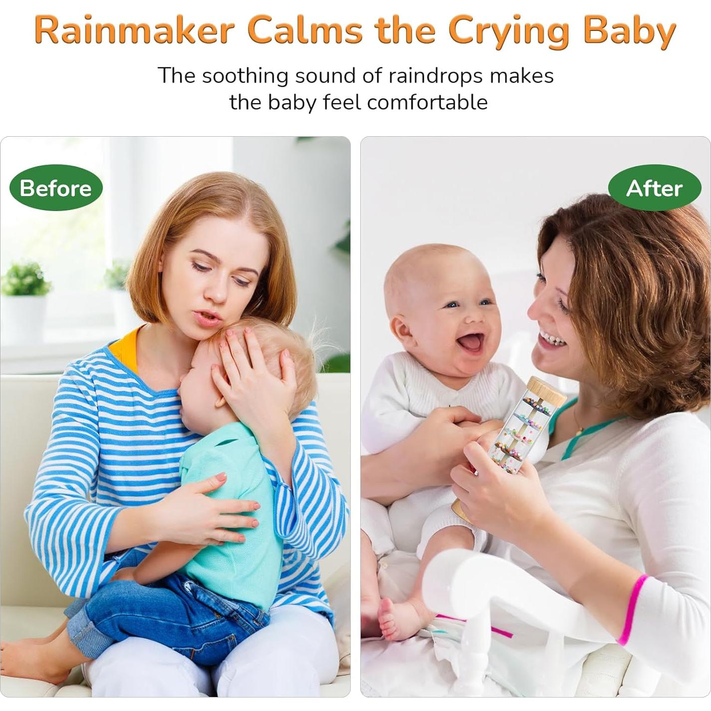 Juguete Musical Montessori WODI Rainstick Madera 17.5 cm