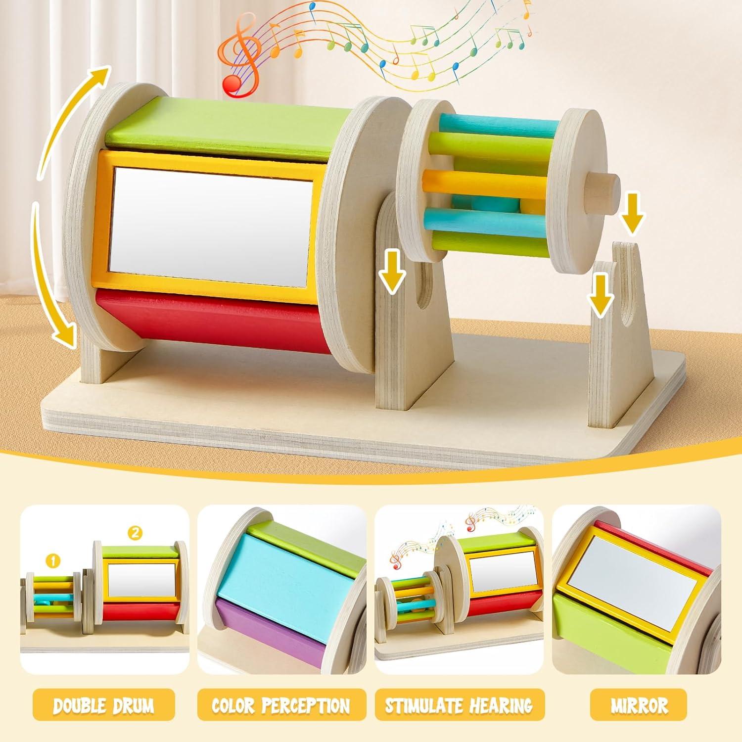 Juguete Montessori Toyssa para Bebés 6-12 meses - Tambor y Rompecabezas