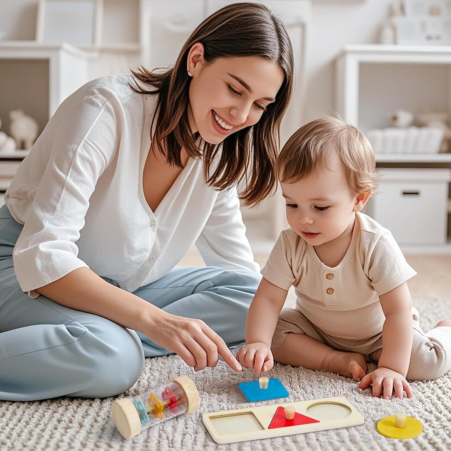 Juguete Montessori Toyssa para Bebés 6-12 meses - Tambor y Rompecabezas