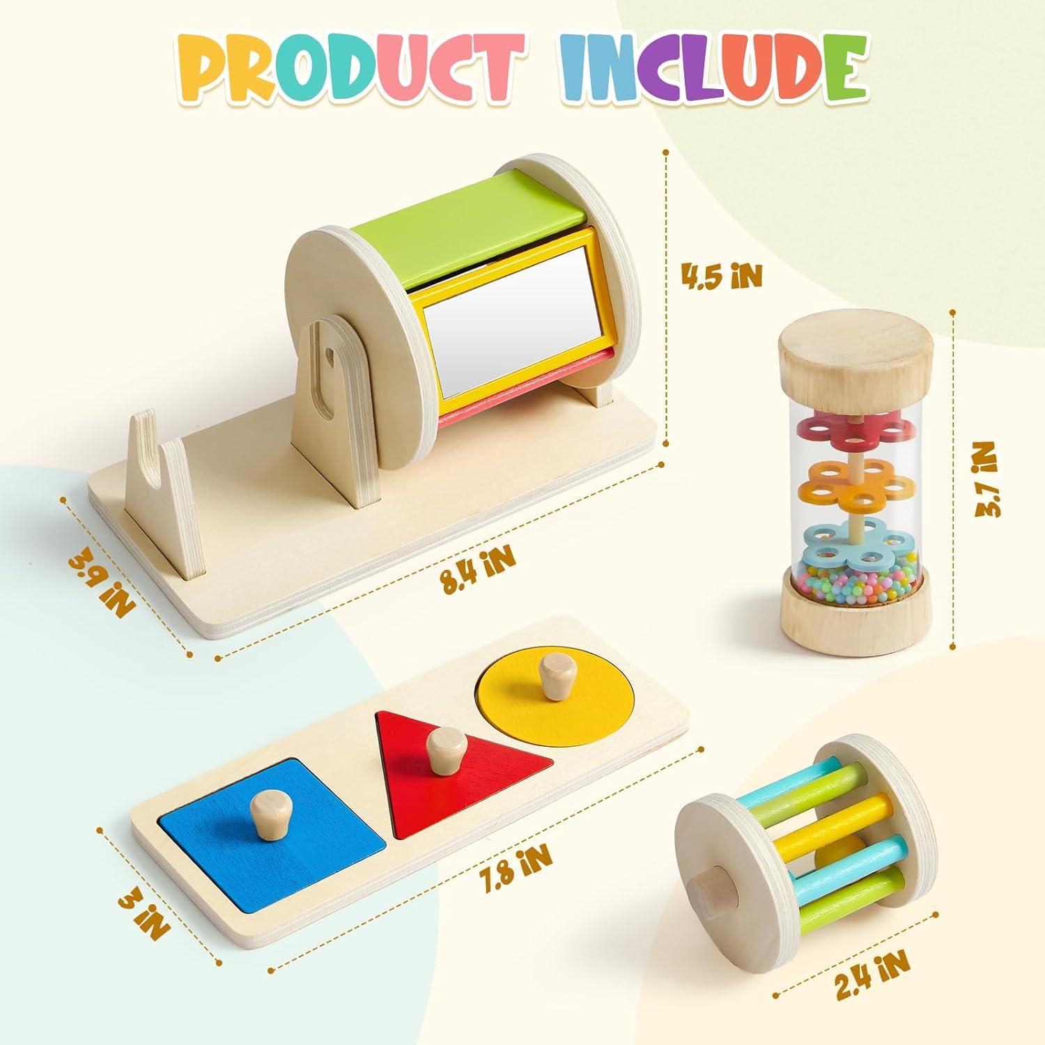 Juguete Montessori Toyssa para Bebés 6-12 meses - Tambor y Rompecabezas