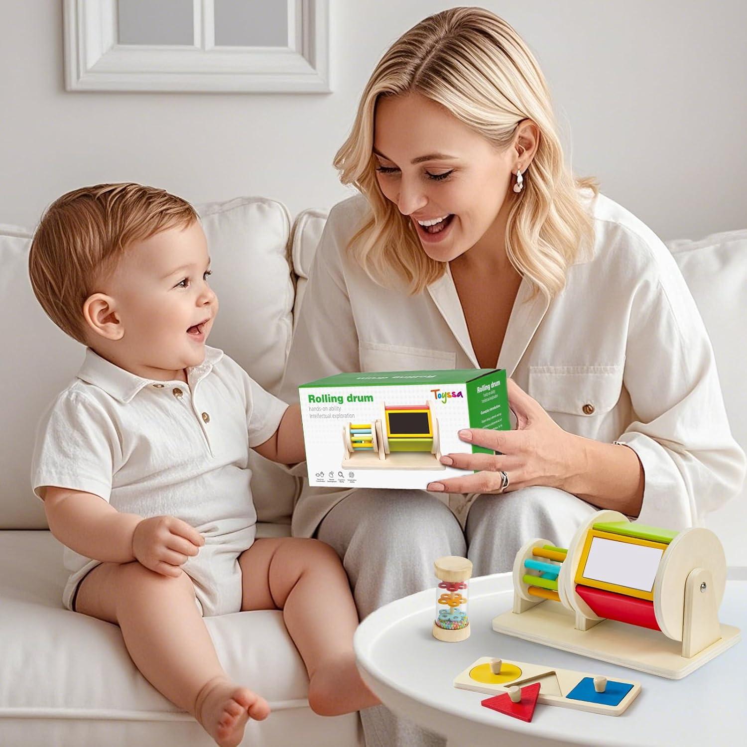 Juguete Montessori Toyssa para Bebés 6-12 meses - Tambor y Rompecabezas