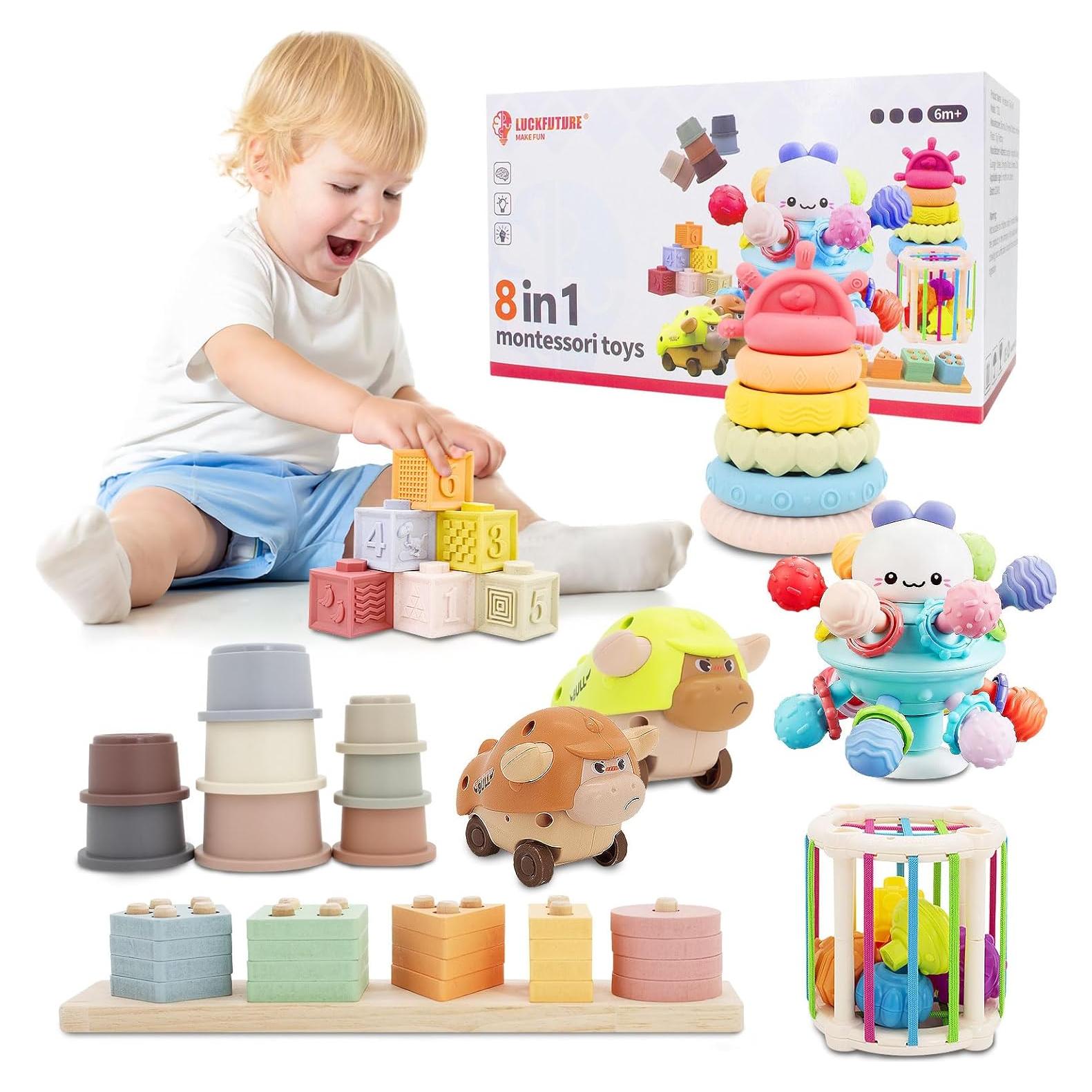 Set de Juguetes Montessori 8 en 1 LUCKFUTURE para Bebés