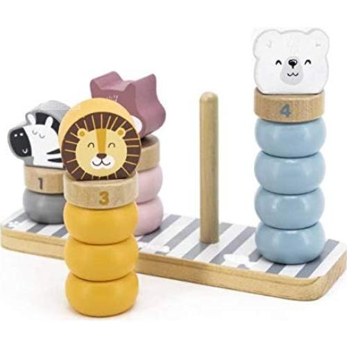 Apilador de Animales de Madera Geométrico MODERNGENIC 19 Piezas